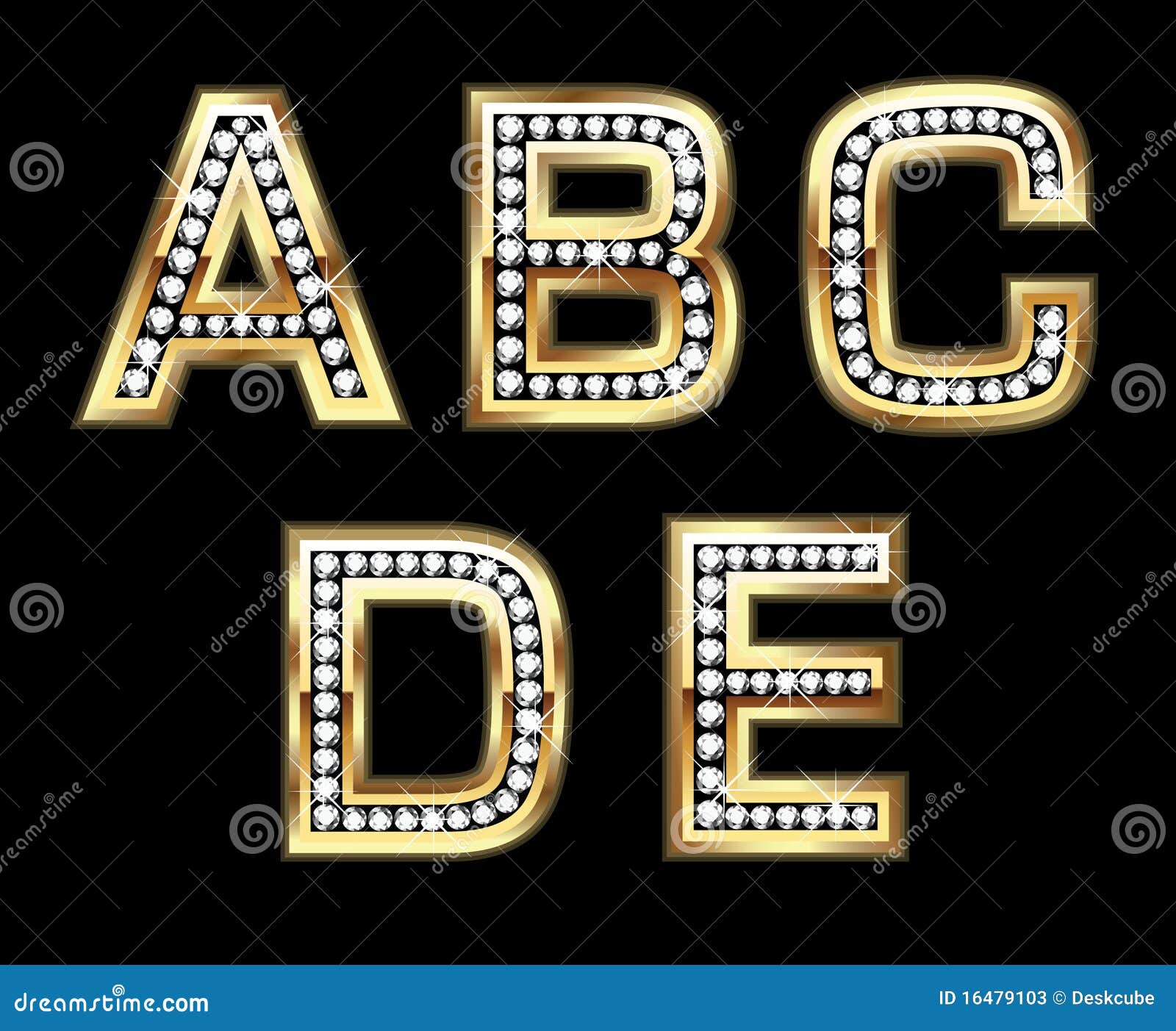 Gold Letter D For Laser Cutting. English Alphabet. Vector Illustration ...