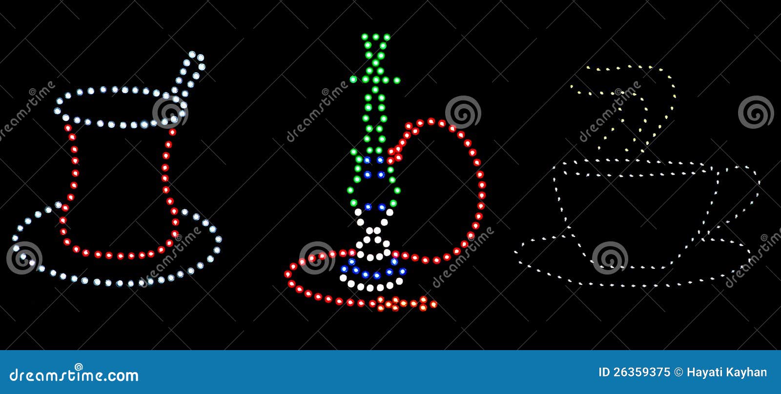 Blinking Colorful Led Light Signs Stock Image Image of series, black