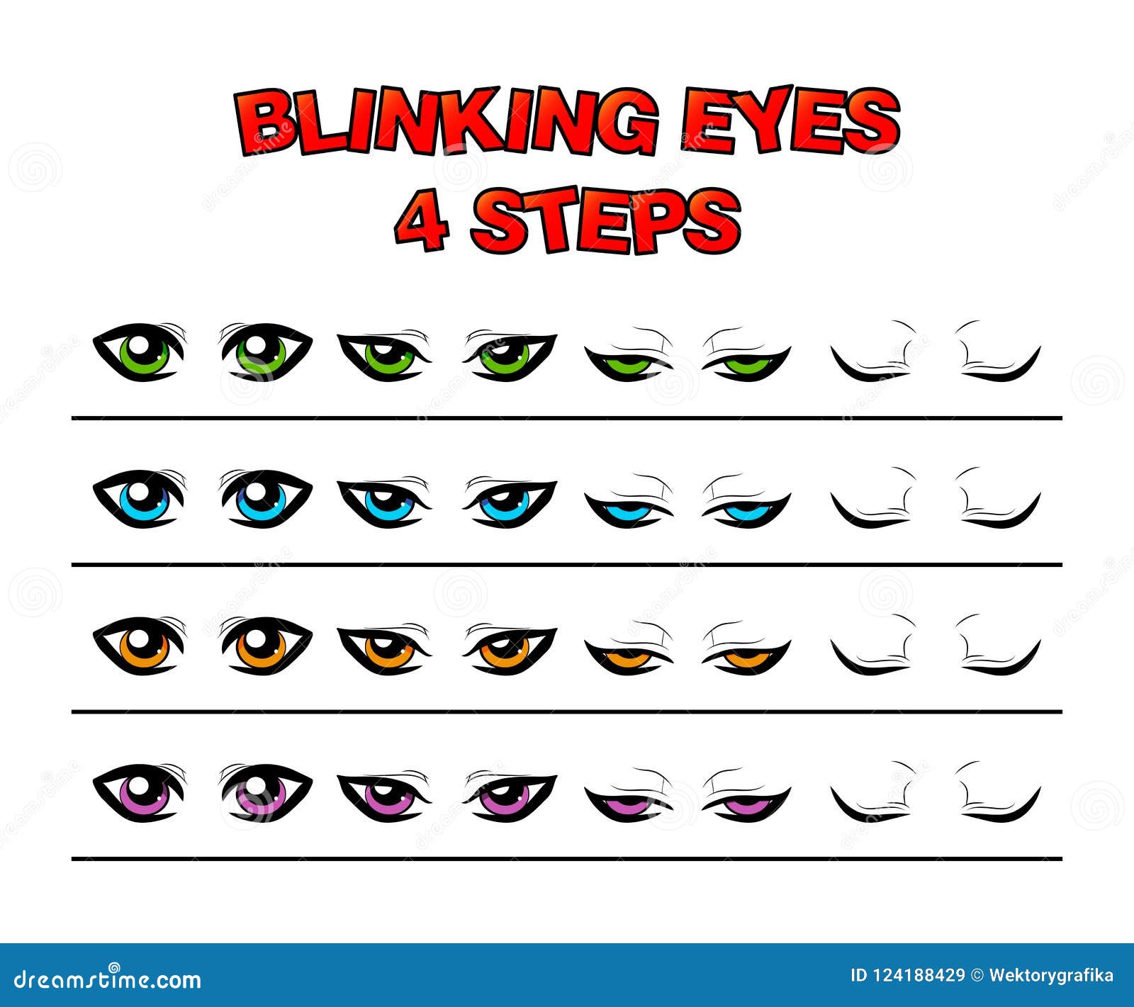 blinking eyes steps  preset for character animation 