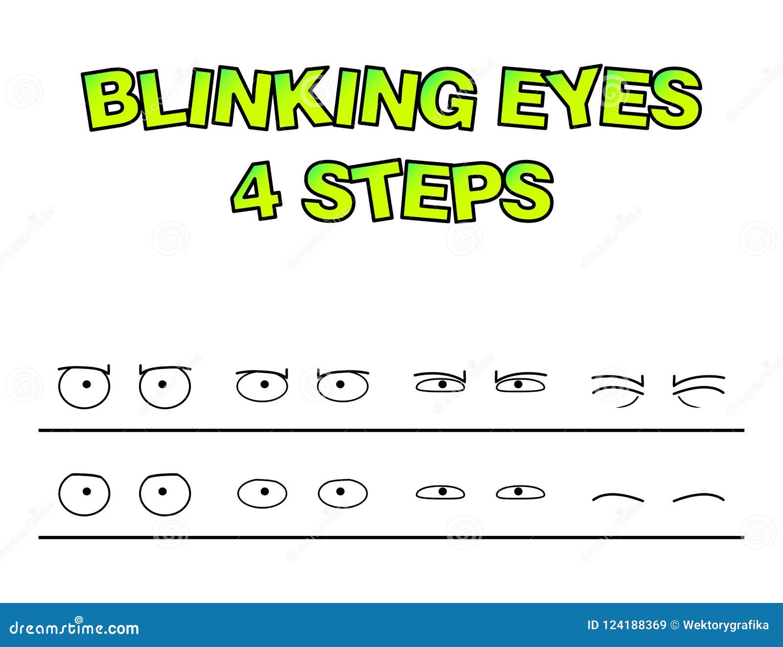 blinking eyes steps  preset for character animation 