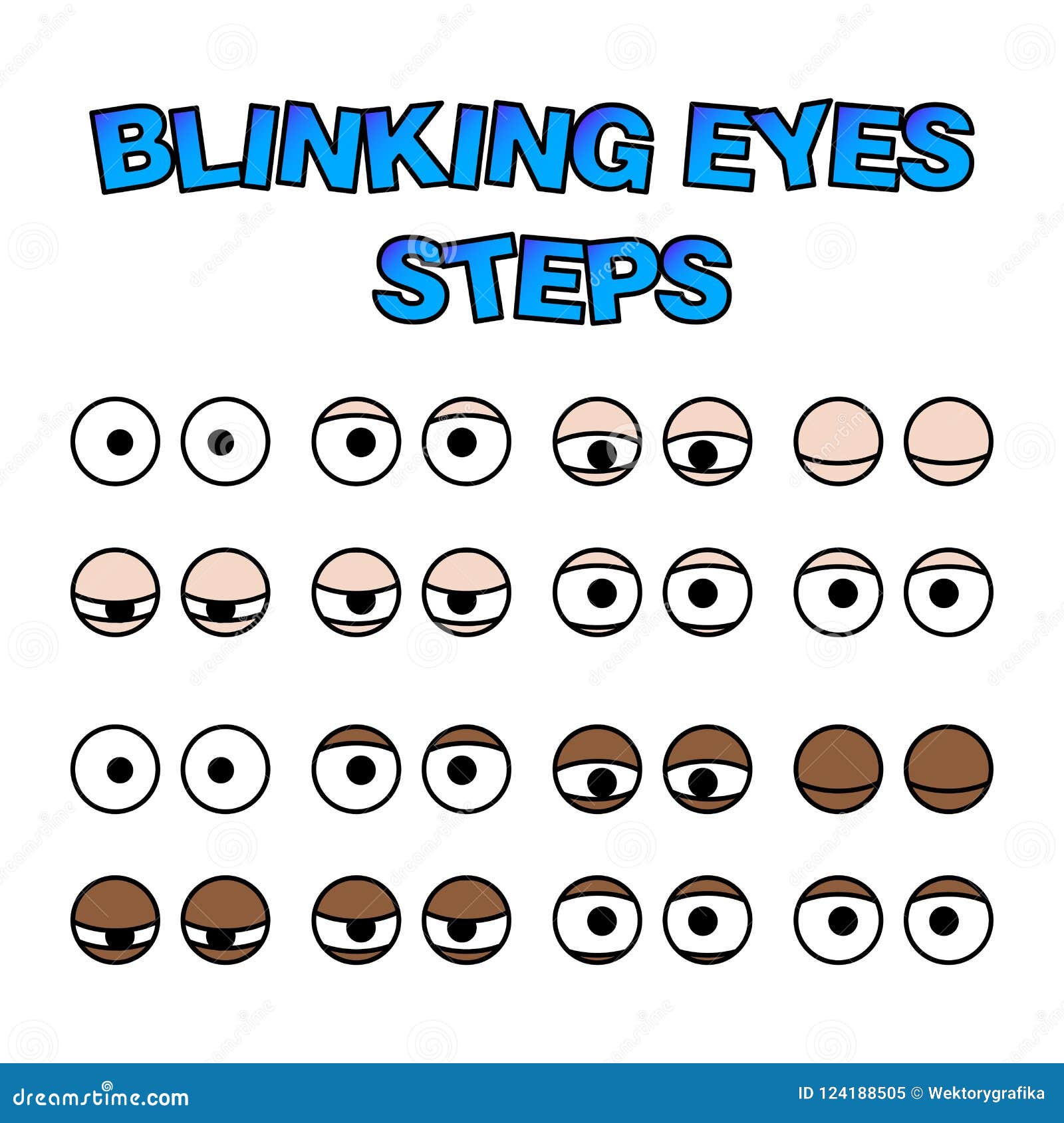 blinking eyes steps  preset for character animation 