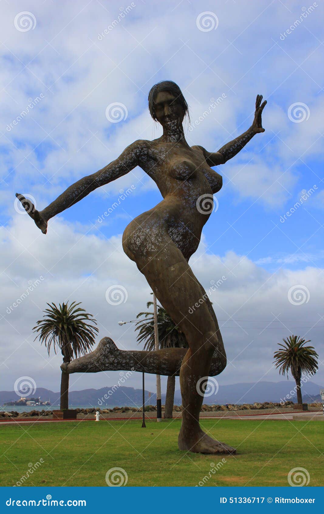 Sculpture Of A Naked Woman. The Pond. Stock Photo - Image 