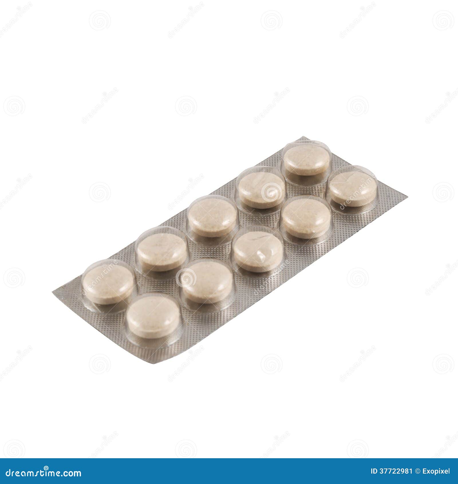 Blister Bubble Pack of Pills Isolated Stock Image Image of medicine