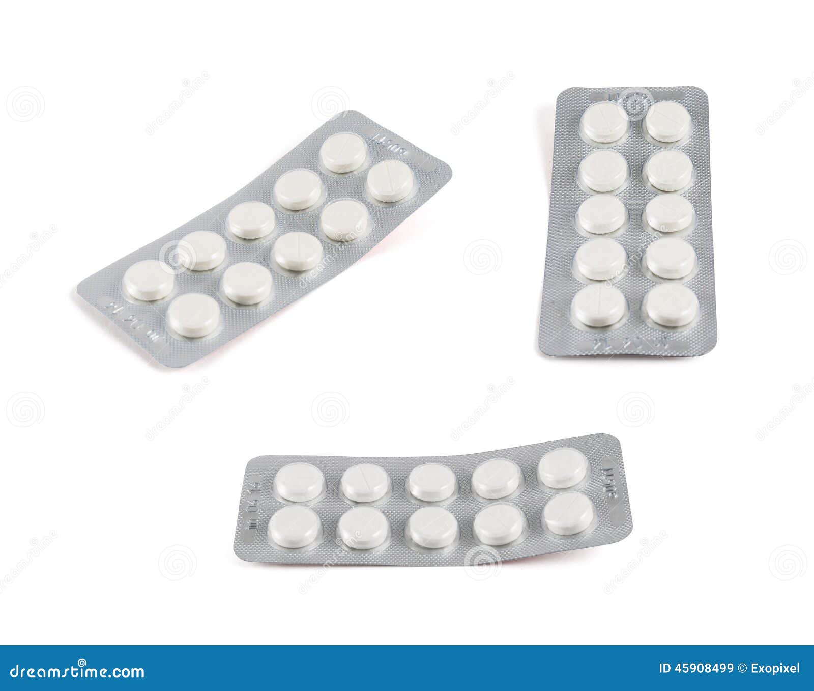 Blister Bubble Pack of Pills Isolated Stock Image Image of control