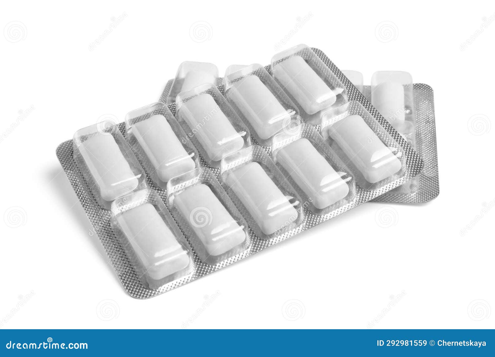 Blisters of Chewing Gums Isolated on White Stock Image Image of group