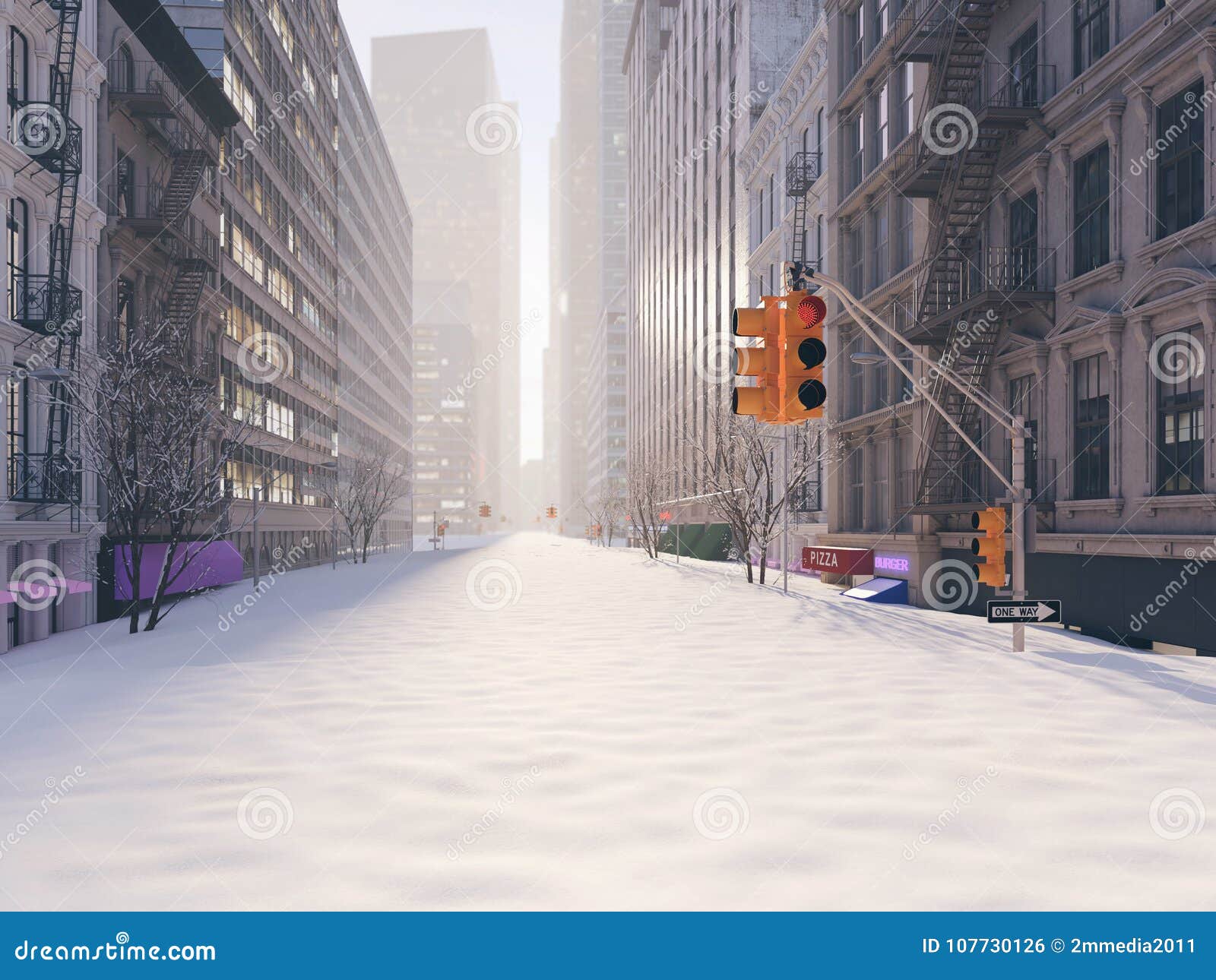 Blizzard In New York City 3d Rendering Stock Photo Image - new york city 3d model free