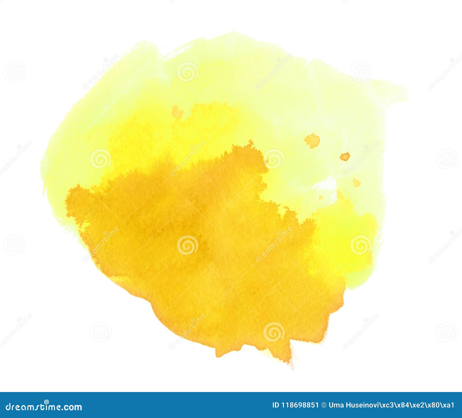 Blob of Yellow Watercolor stock illustration. Illustration of bright ...