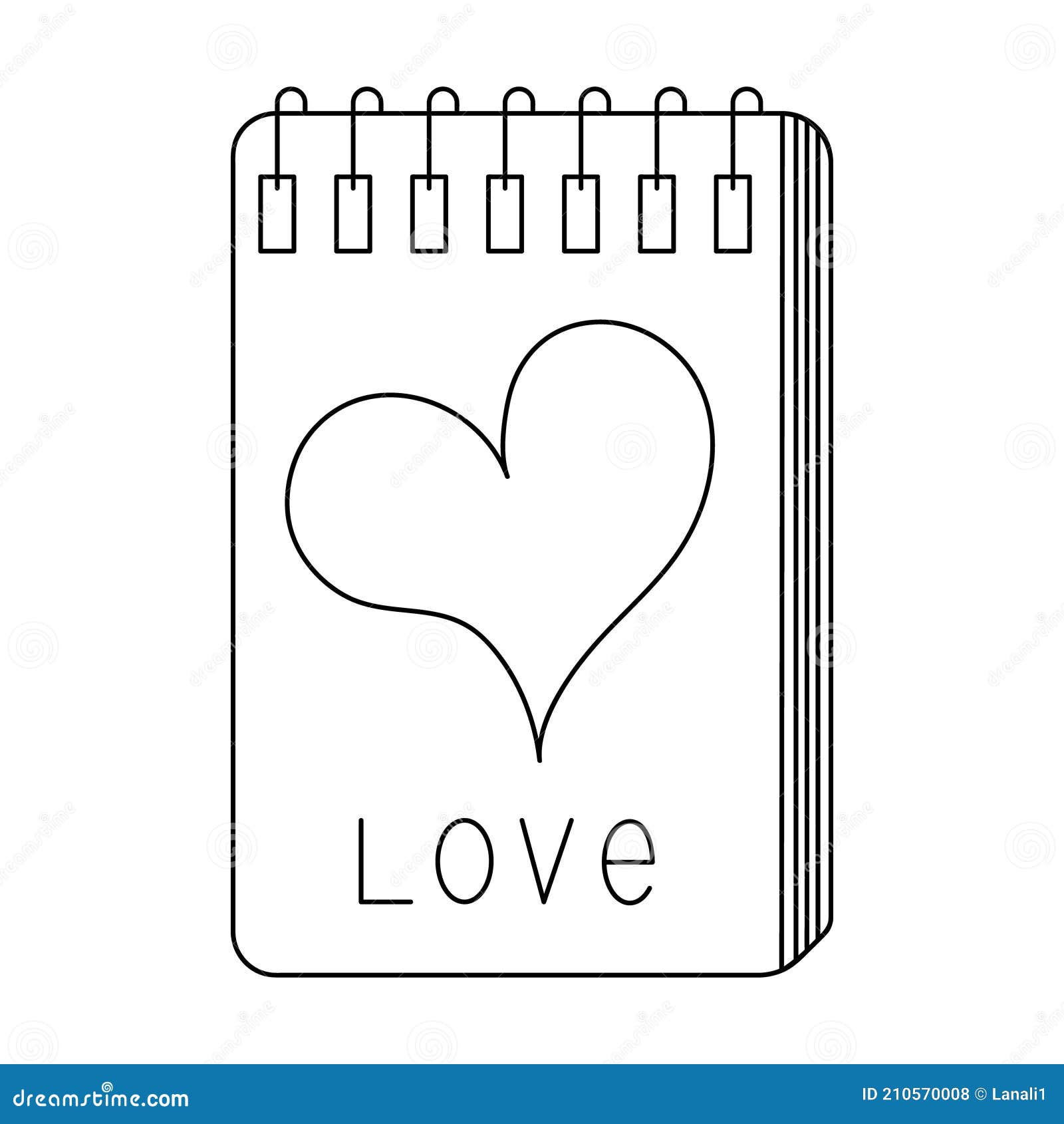 Bloc De Notas Para Notas De Amor. Boceto. En La Portada Hay Un Corazón Y  Una Inscripción Amor. Cerrado. Estilo Doodle. Un Diario P Ilustración del  Vector - Ilustración de recordatorio, sensualidad: