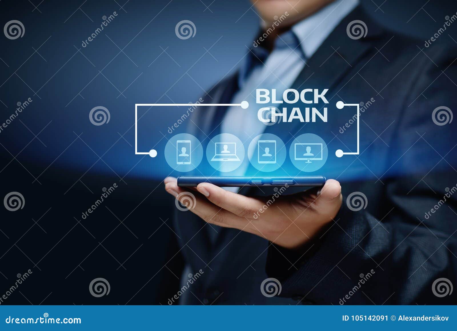 block chain business internet network concept. ledger technology