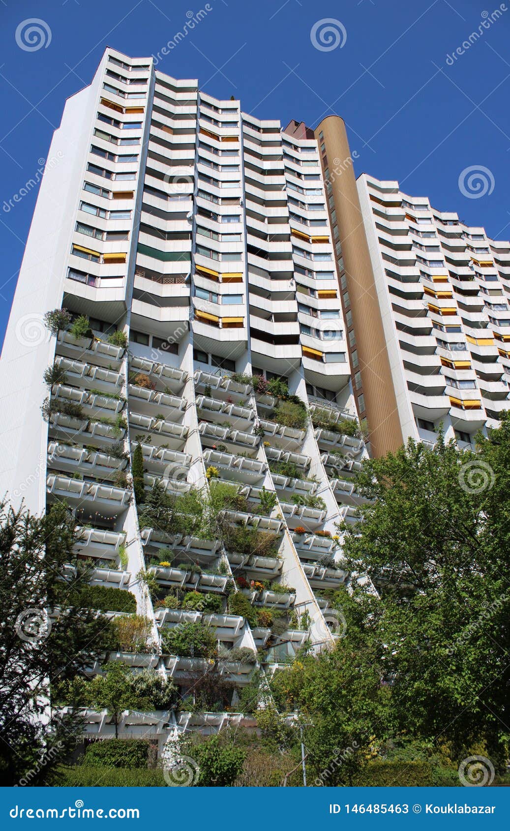 Block of flats with trees stock image. Image of austria 146485463