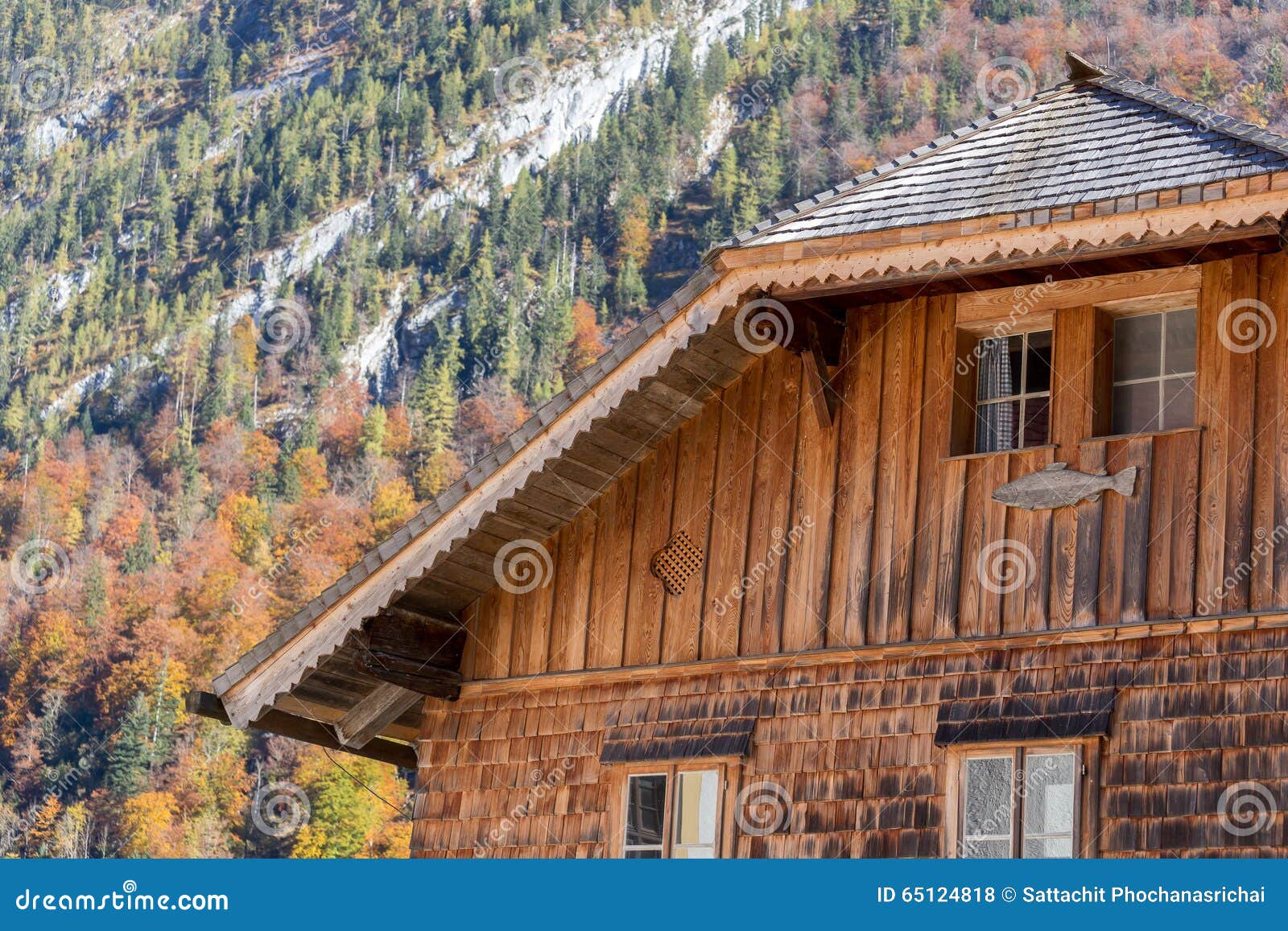 Block house with mountain stock photo. Image of green 65124818