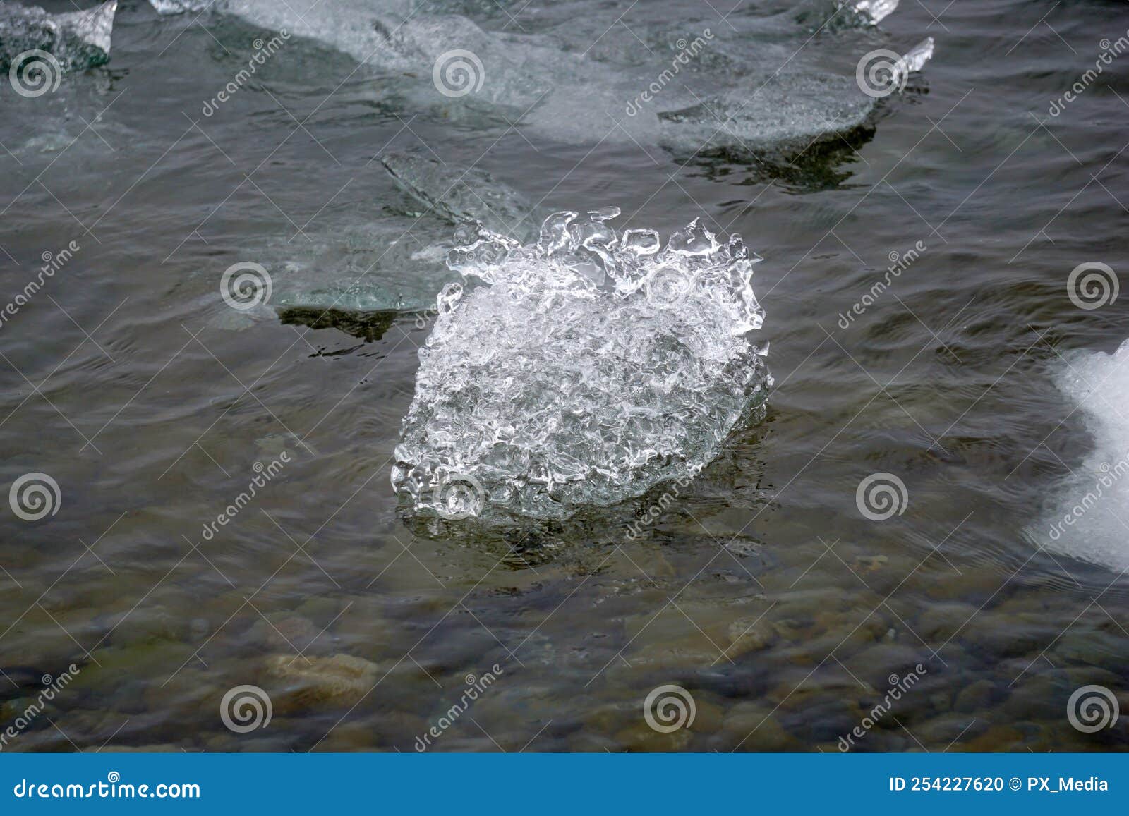 Block of Ice Melting in Water Stock Photo Image of frost, warming