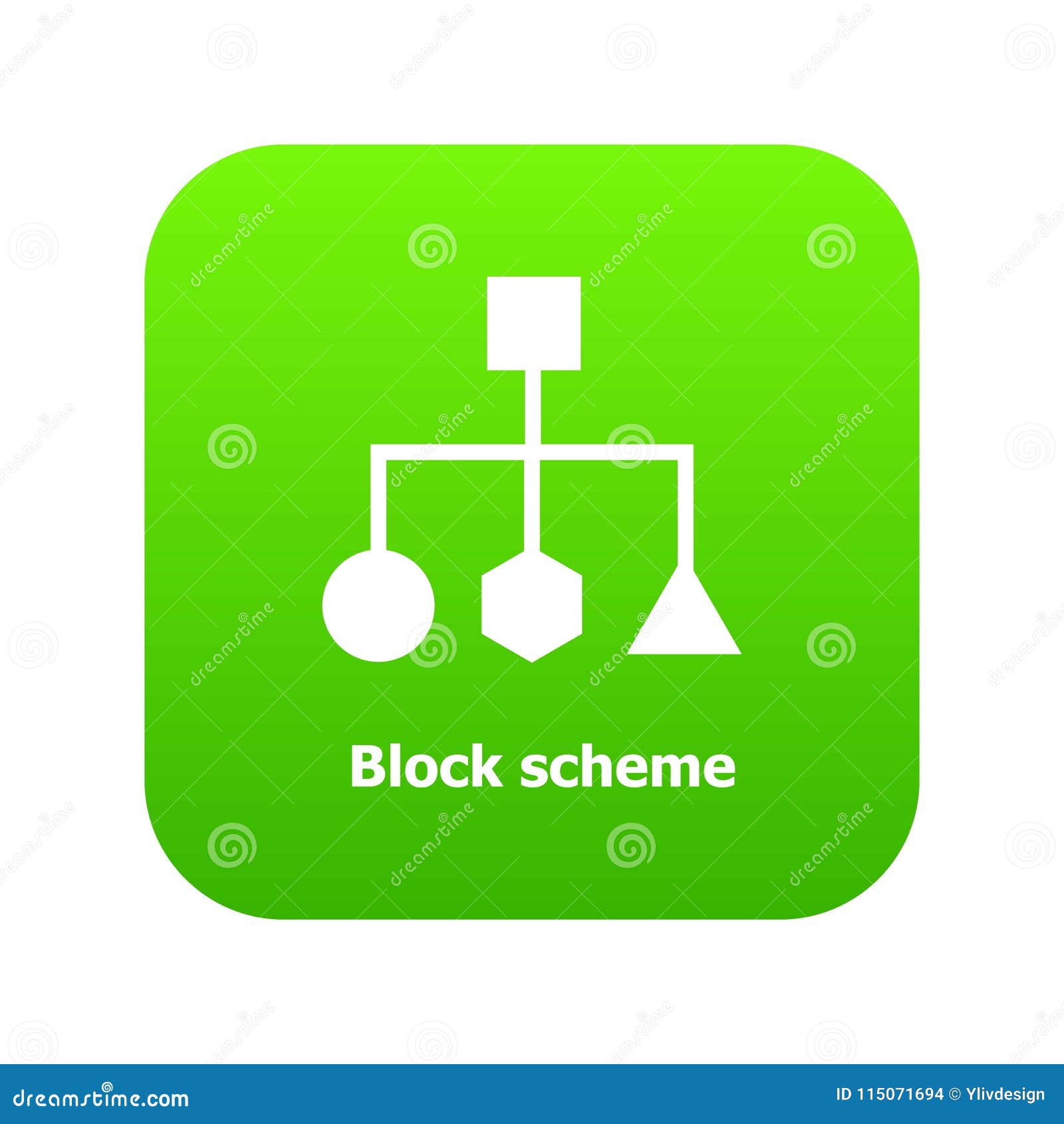 block scheme icon green 