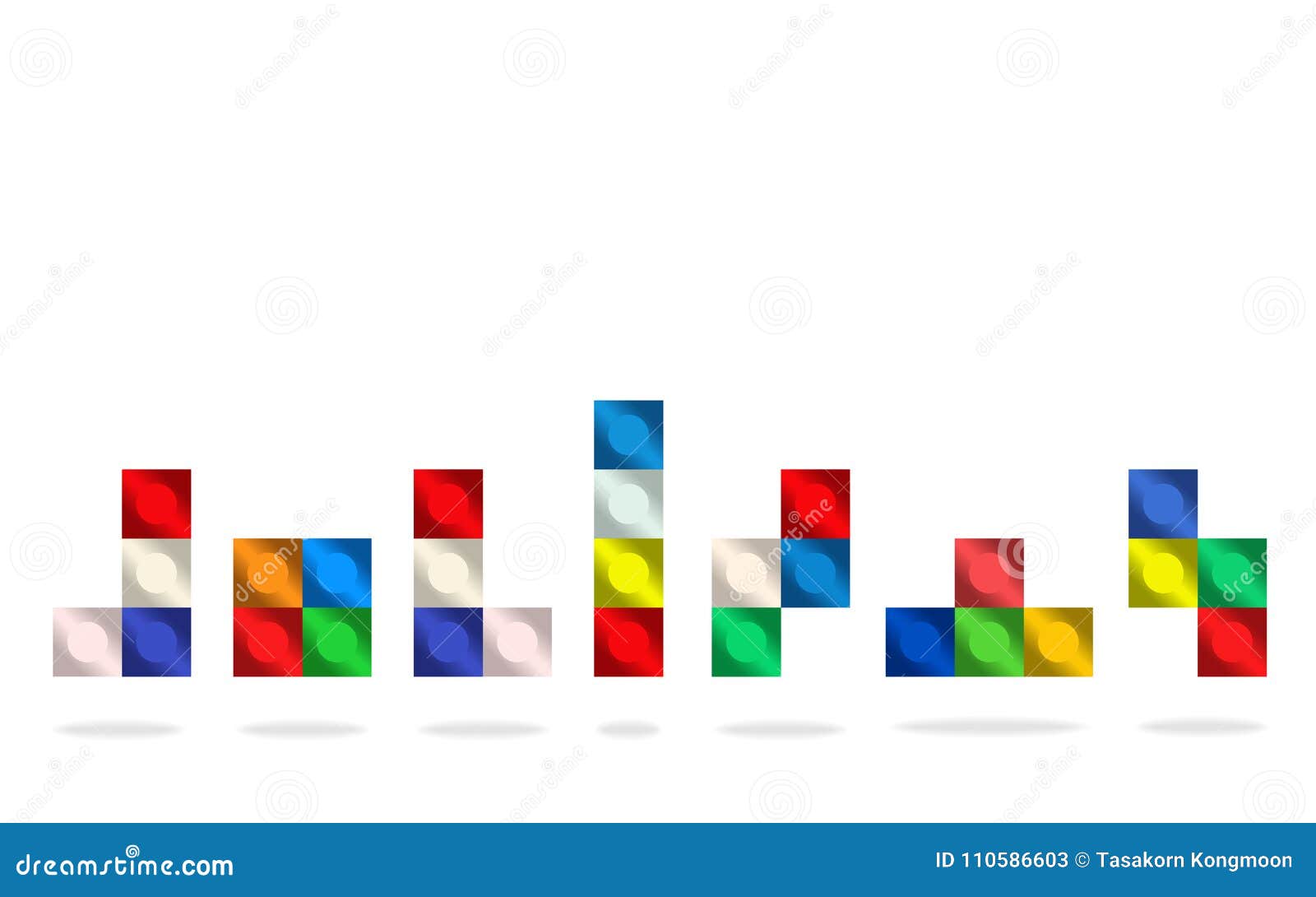 Block Shape of Tetris Game on White for Web and Design, Il Stock  Illustration - Illustration of dark, digital: 110586603