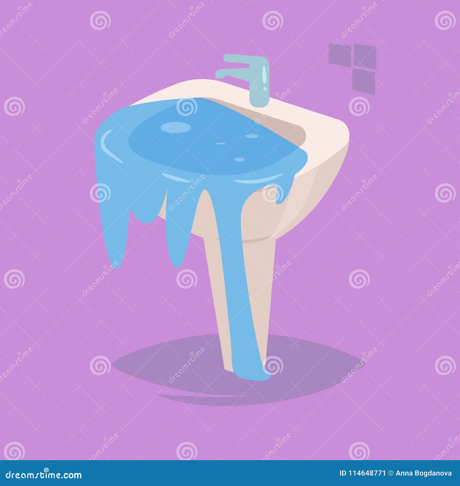 Blockage In The Sink Vector Stock Vector Illustration Of