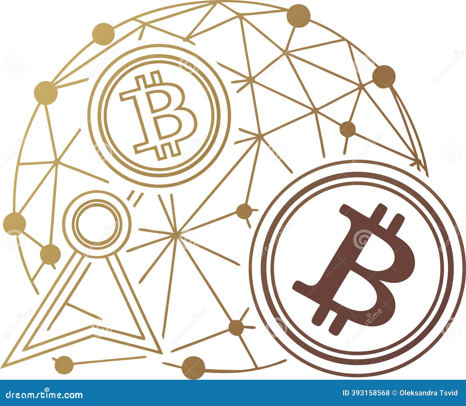 Blockchain and Cryptocurrency Theme with Digital Coins and Network Nodes  Stock Vector - Illustration of shimmer, vector: 393158568