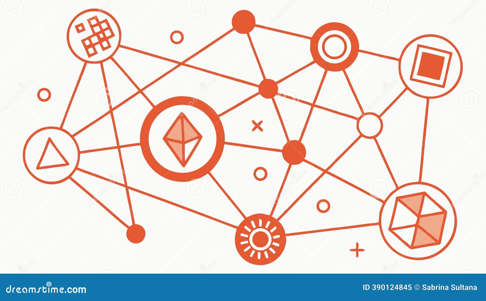 Blockchain Network with Crypto Symbols and Geometric Connections, Vector  Design Generative AI Stock Vector - Illustration of abstract, network:  390124845