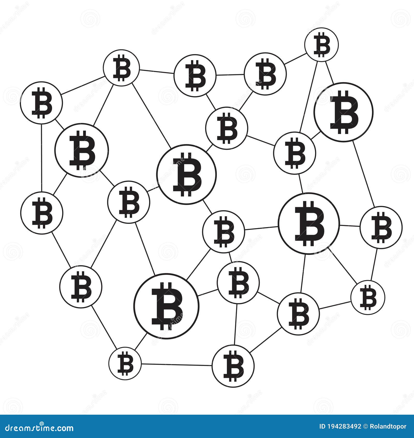 Blockchain Structure And Bitcoin Icon Vector Outline Illustration And Icons Vector Outline Illustration Stock Vector Illustration Of Cash Wallet