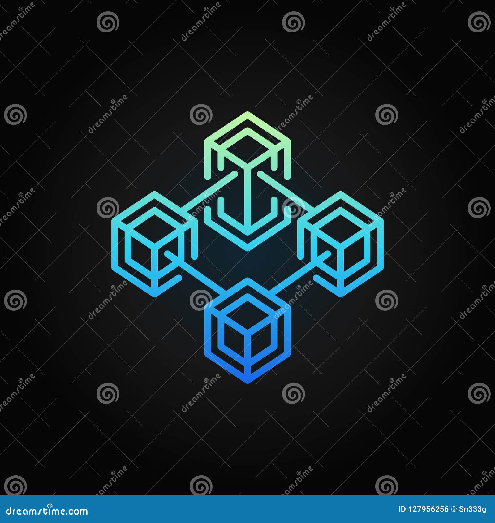 Blockchain Vector Colored Linear Crypto Icon Or Logo Stock ...