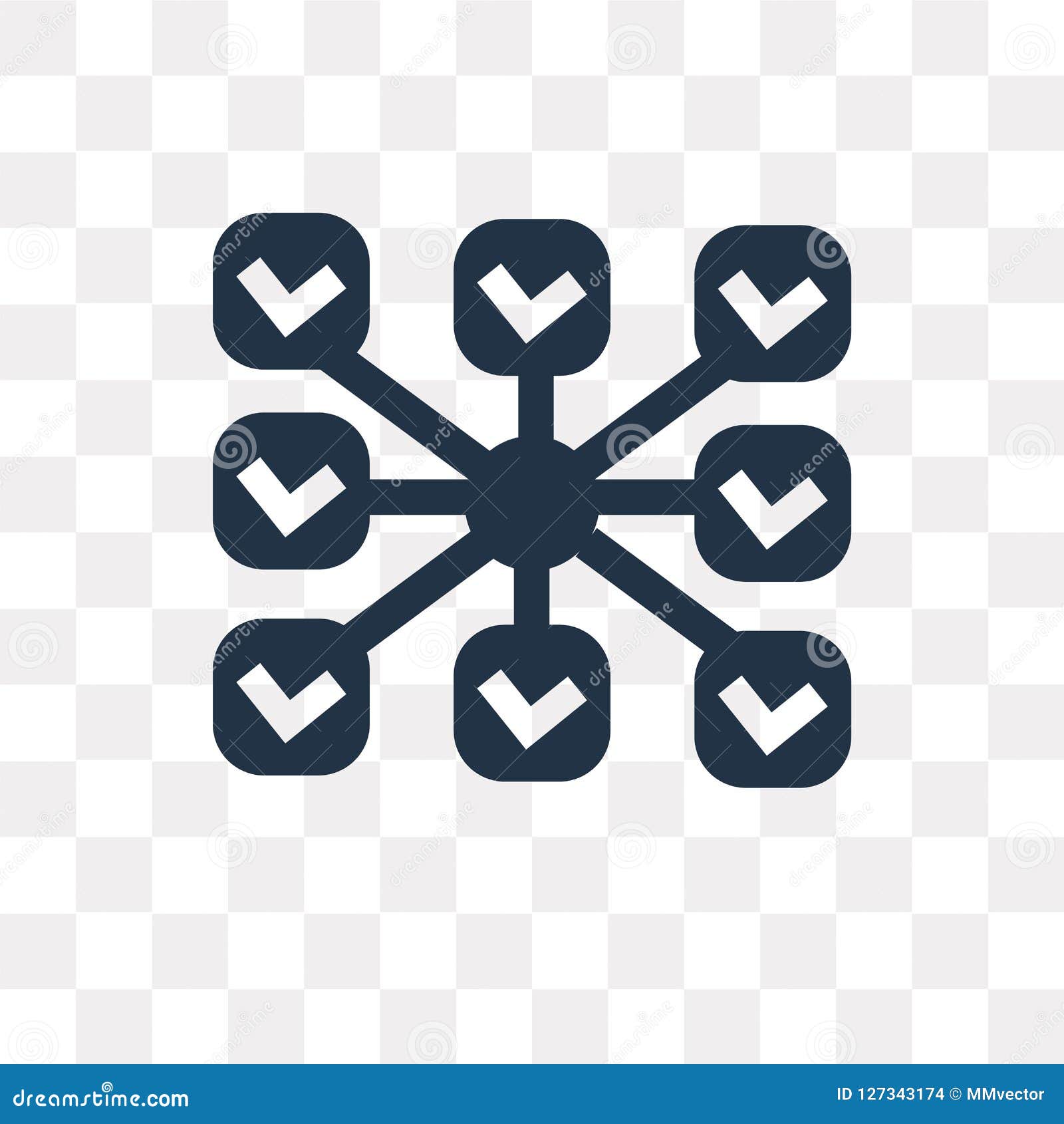 Blockchain Vector Icon Isolated on Transparent Background, Block Stock