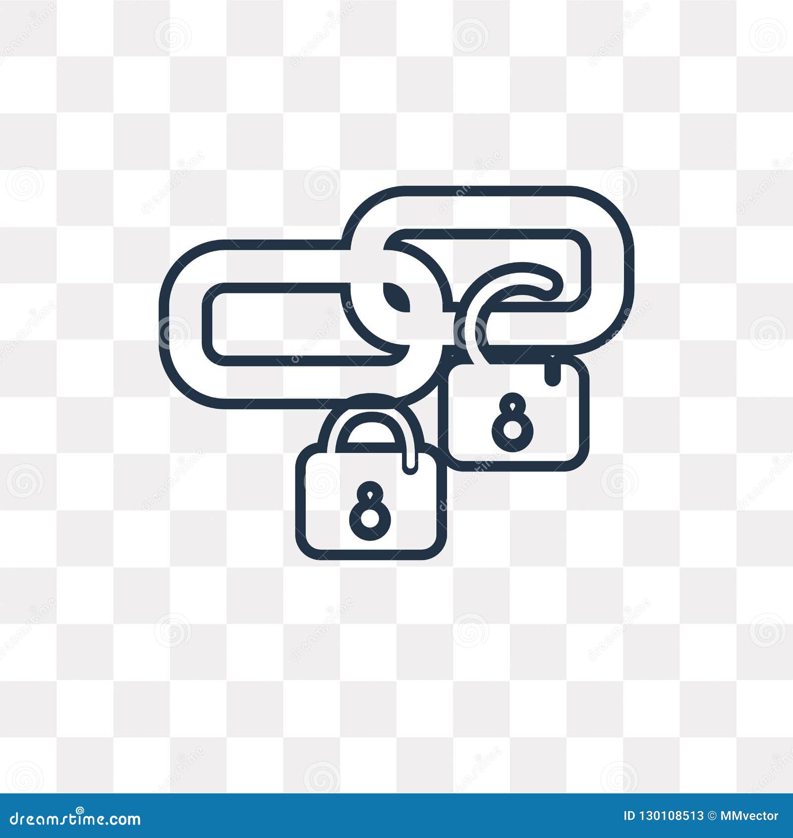 Blockchain Vector Icon Isolated on Transparent Background, Linear
