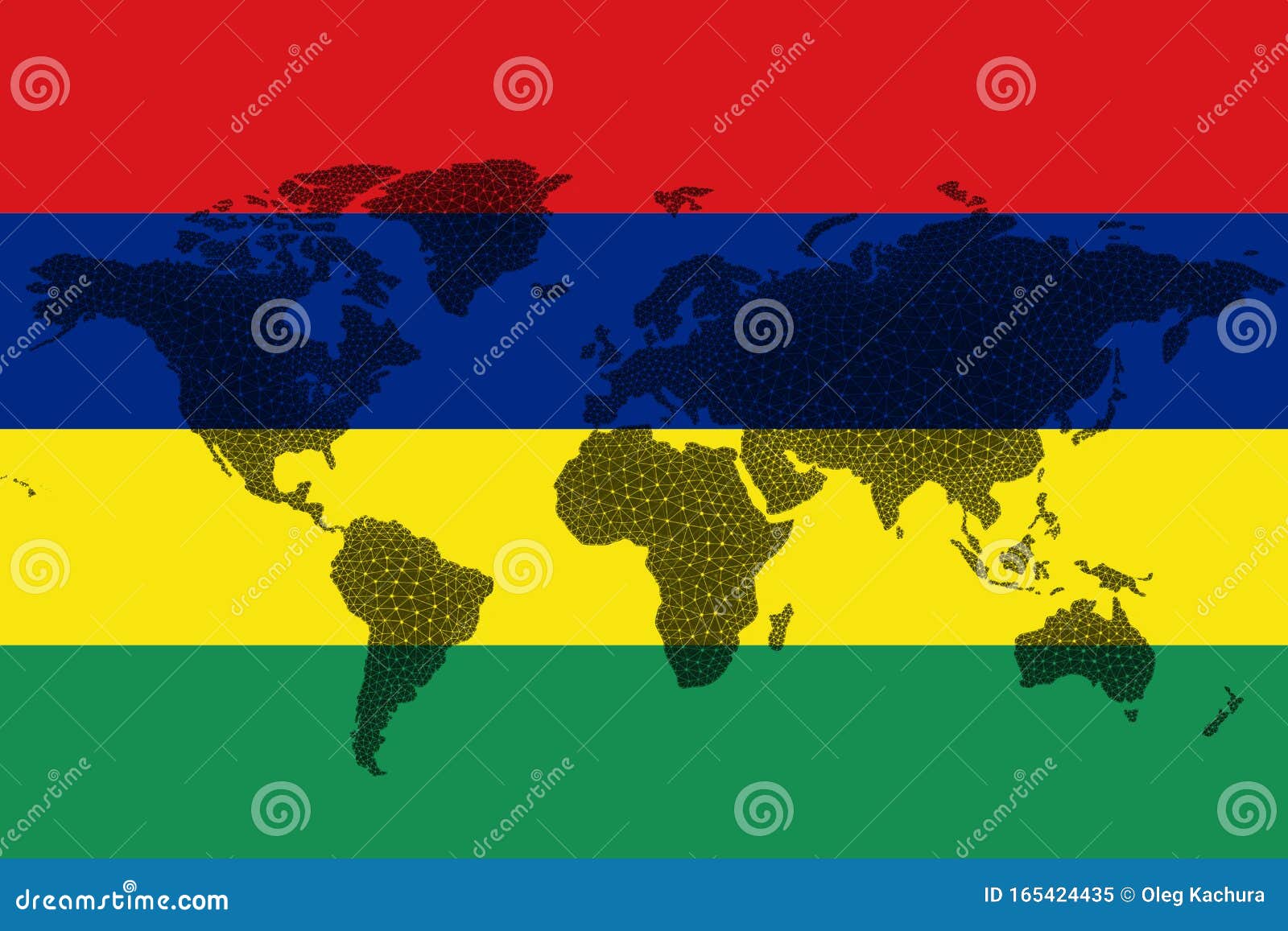 Blockchain World Map on the Background of the Flag of Mauritius and Cracks. Mauritius  Cryptocurrency Concept Stock Image - Image of banner, decentralized:  165424435