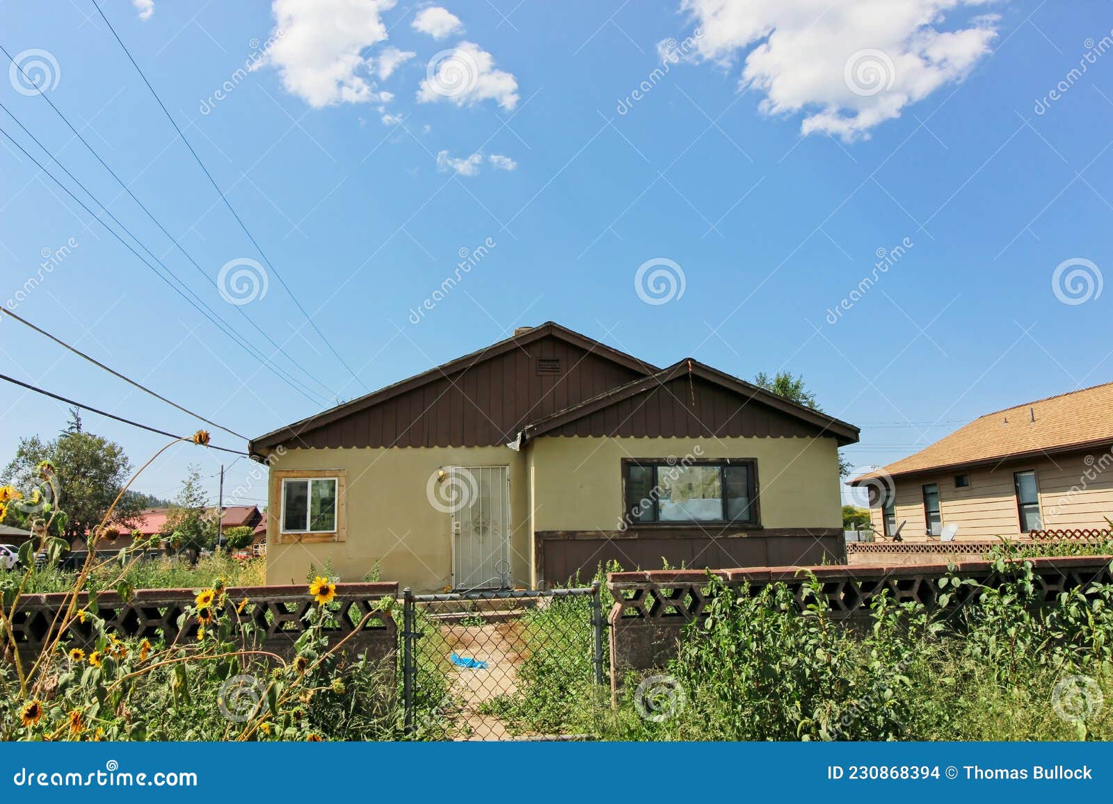 blocked out windows on abandoned home