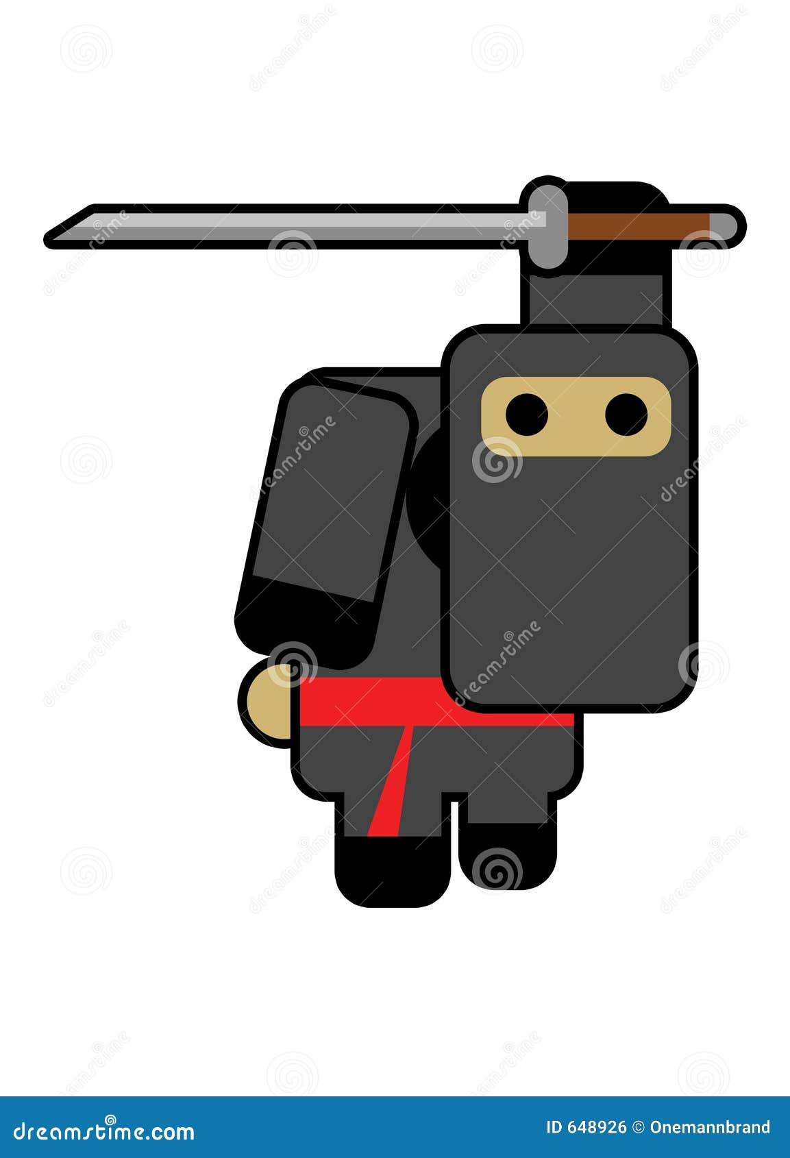 Blockhead ninja stock illustration. Illustration of death 648926