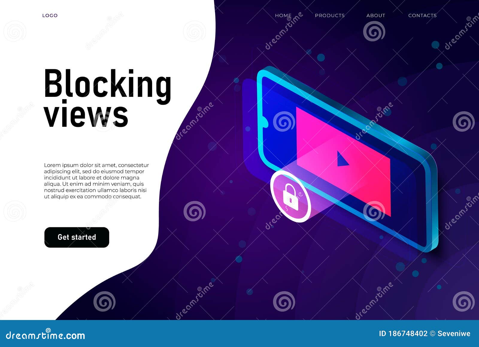 blocking views on video, banned media contect, landing page template.