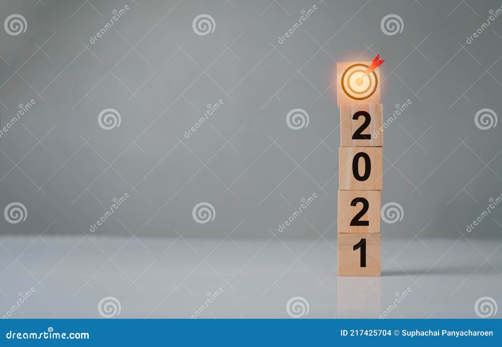 The Blocks are Placed with the Text of 2021, Meaning Planning for the