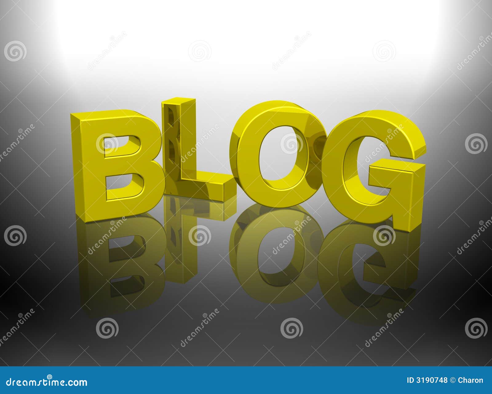 blog 3d gold word rendering