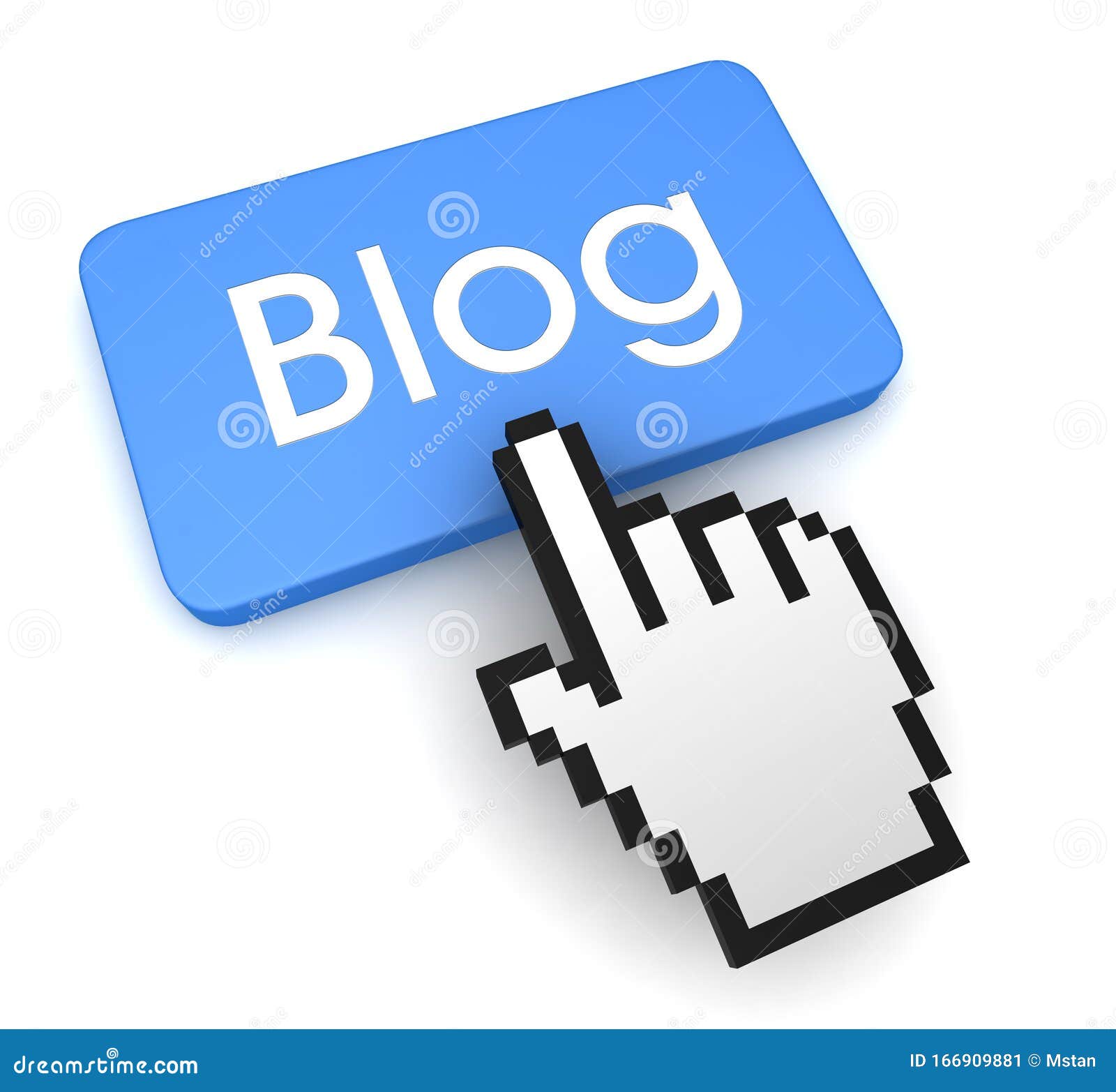 Blog Button Concept 3d Illustration Stock Illustration - Illustration ...