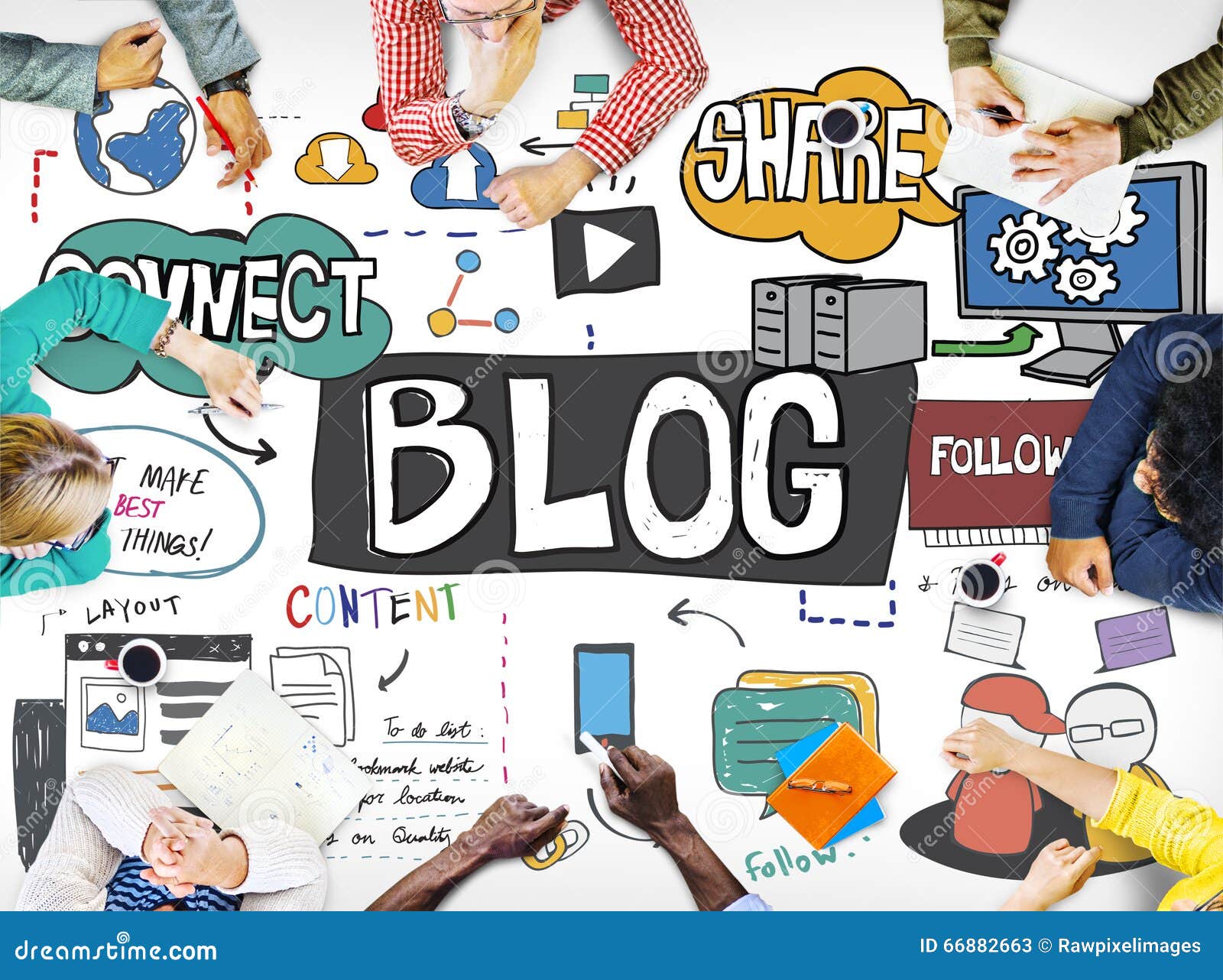 blog social media networking content blogging concept