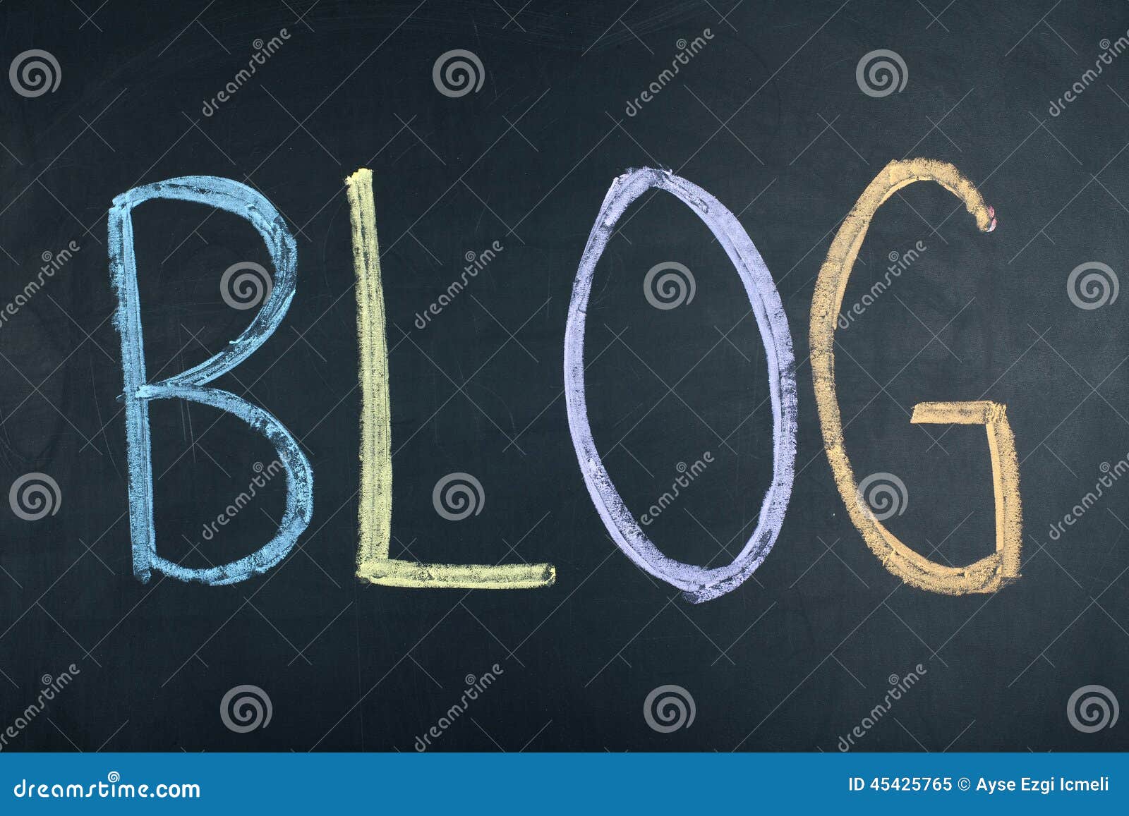Blog Word Concept Social Media. Blog word on chalk board