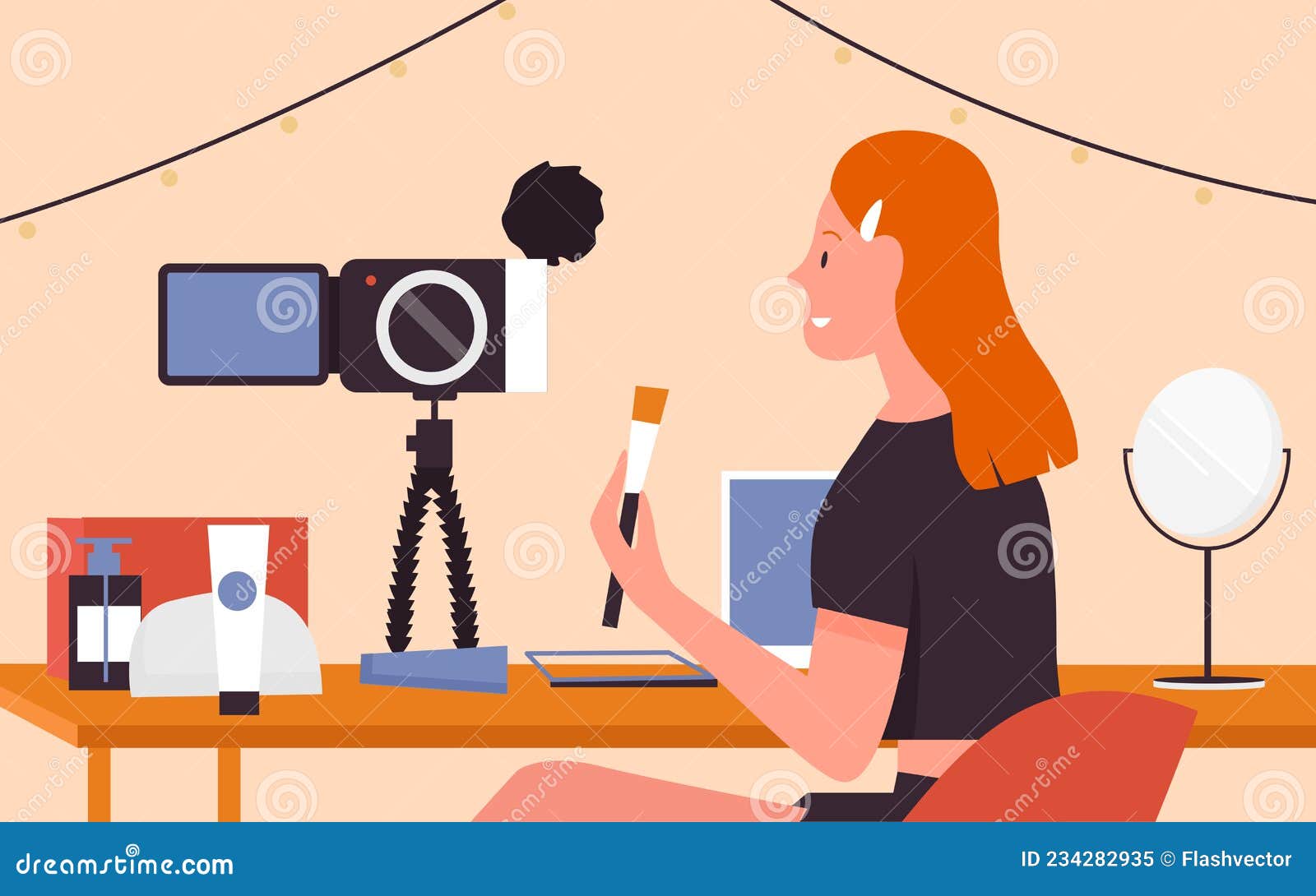 Blogger De Belleza Transmitiendo a Video Blog En Línea O Contenido Vlog Sobre Maquillaje De Moda Ilustración del Vector - Ilustración de atractivo, muchacha: 234282935 Blogger De Belleza Transmitiendo a Video Blog En Línea O Contenido Vlog Sobre Maquillaje De Moda Ilustración del Vector - Ilustración de atractivo, muchacha: 234282935