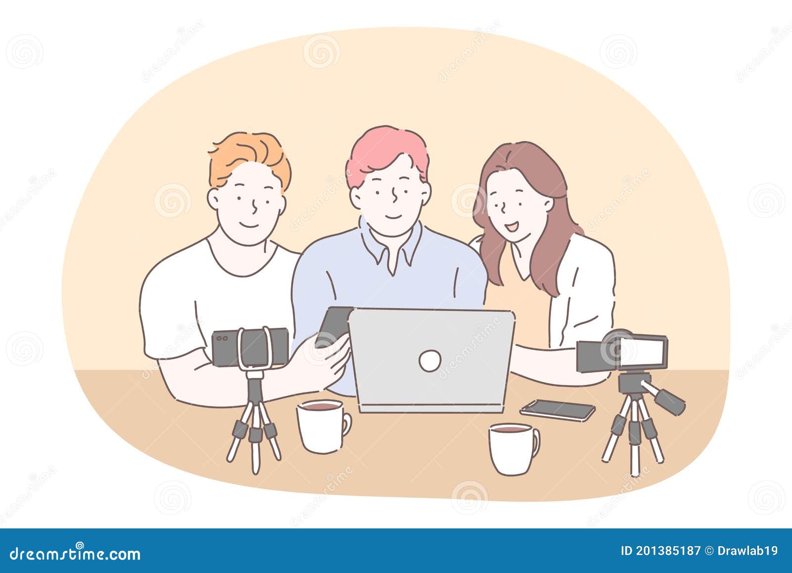 blogging, vlogging, sharing video content online concept