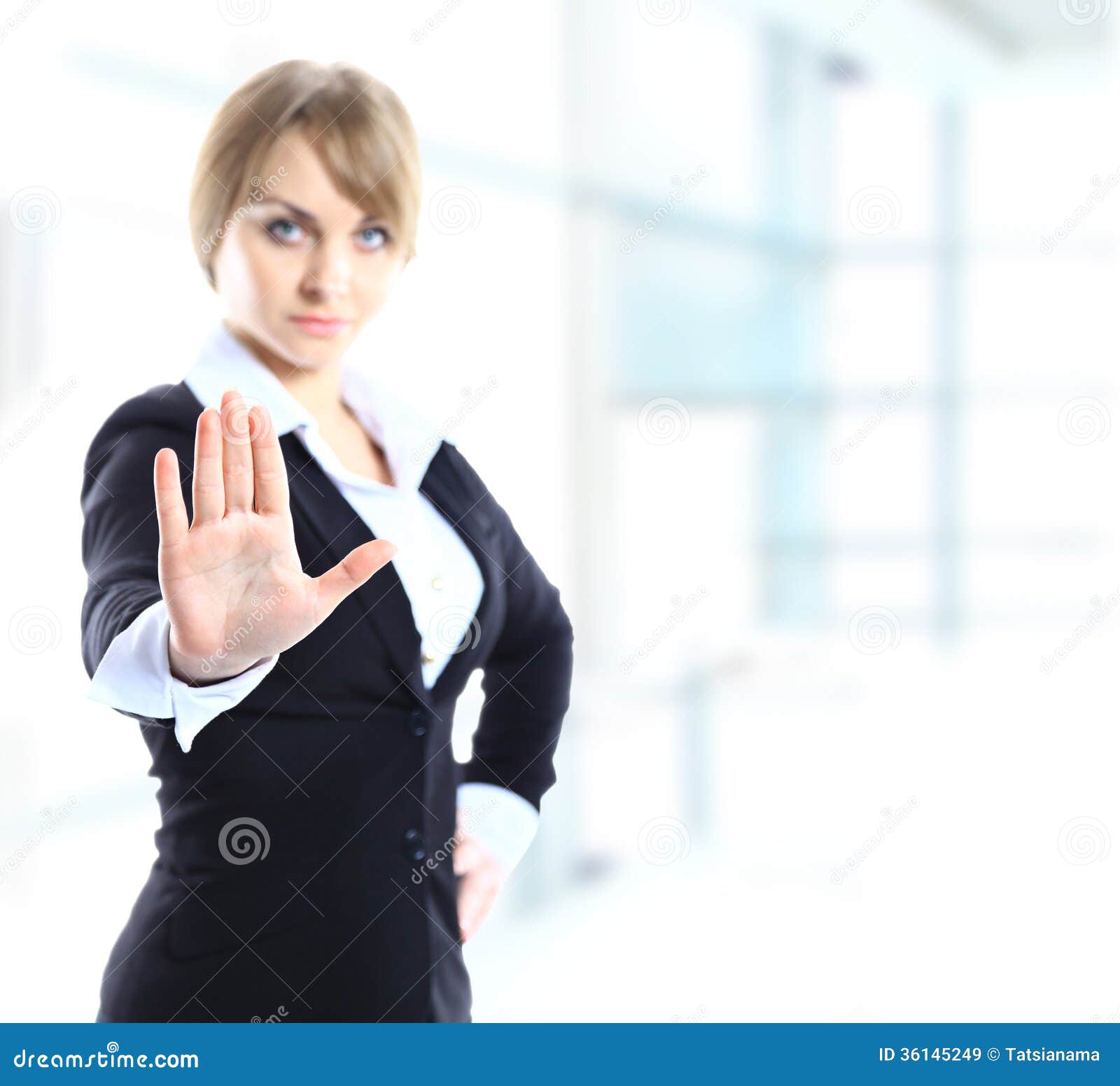 Businesswoman Trying To Stop Time Stock Photo - Image of business