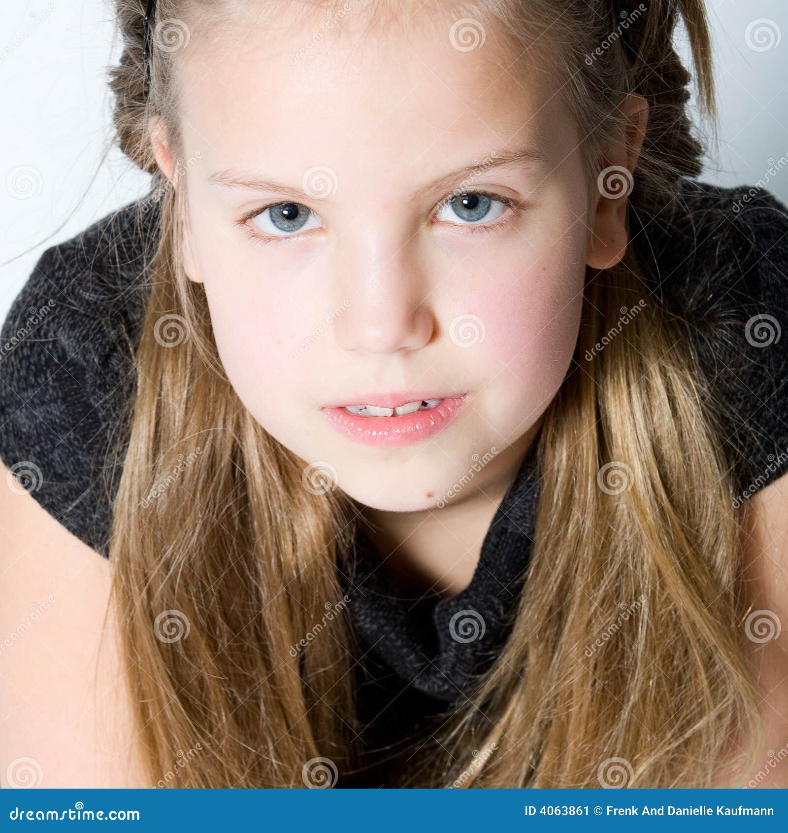 Blond Child Making Eye Contact Stock Image Image of background, portrait 4063861