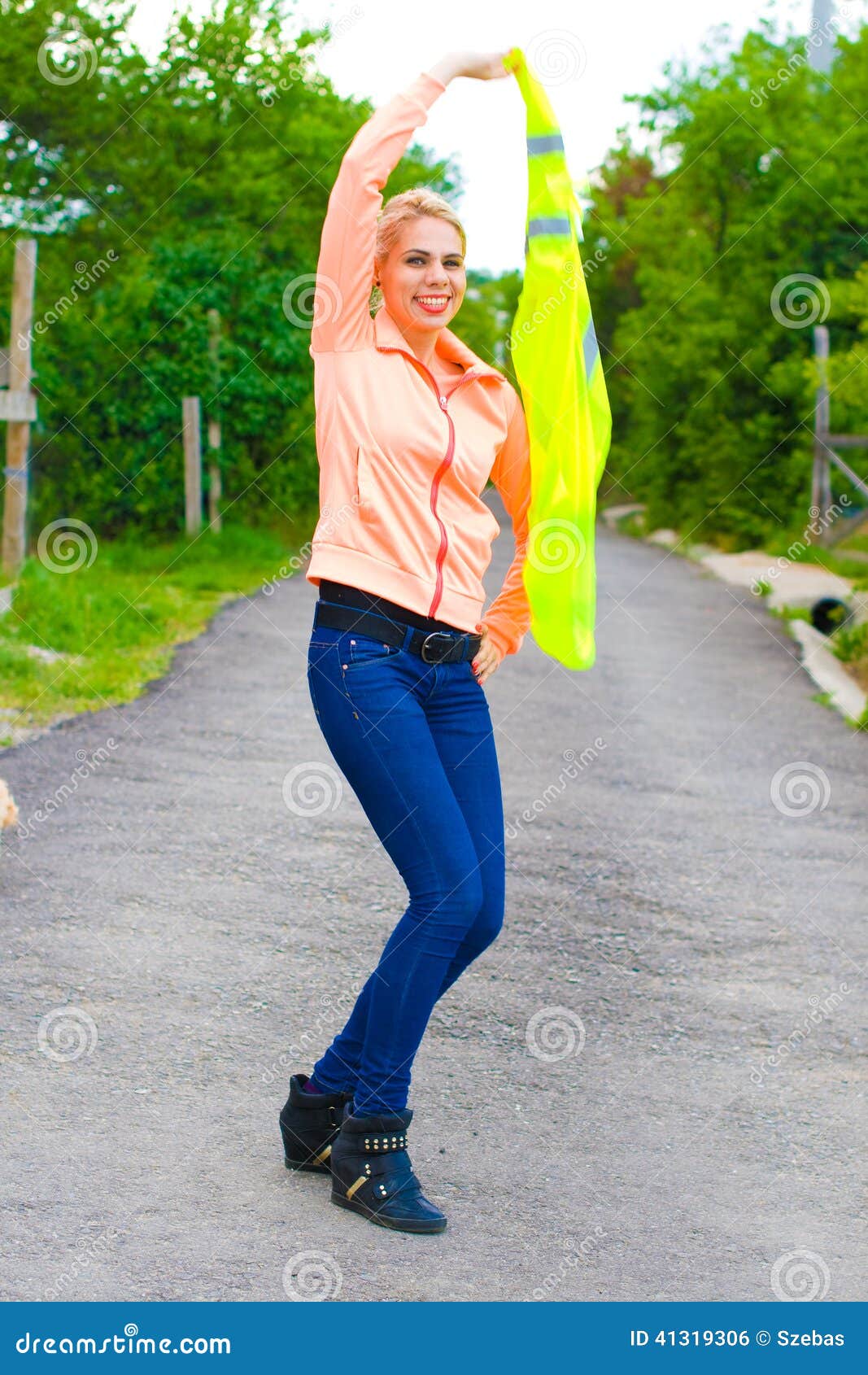 Blond construction worker stock photo. Image of standing 41319306