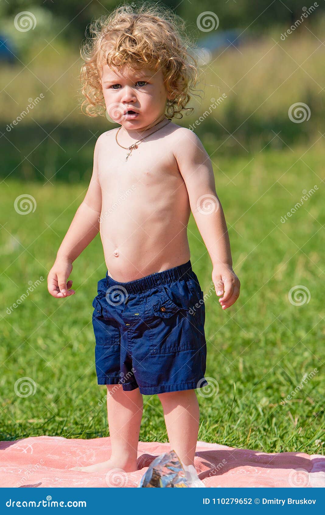 Blond Curly Haired Child Stock Photo Image Of Caucasian 110279652