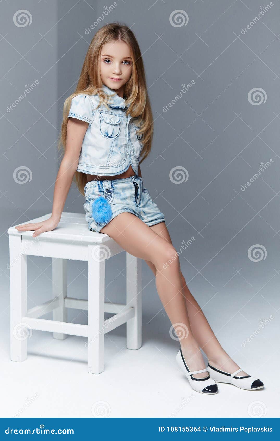 Cutte littel blond girl. stock photo. Image of caucasian - 108155364