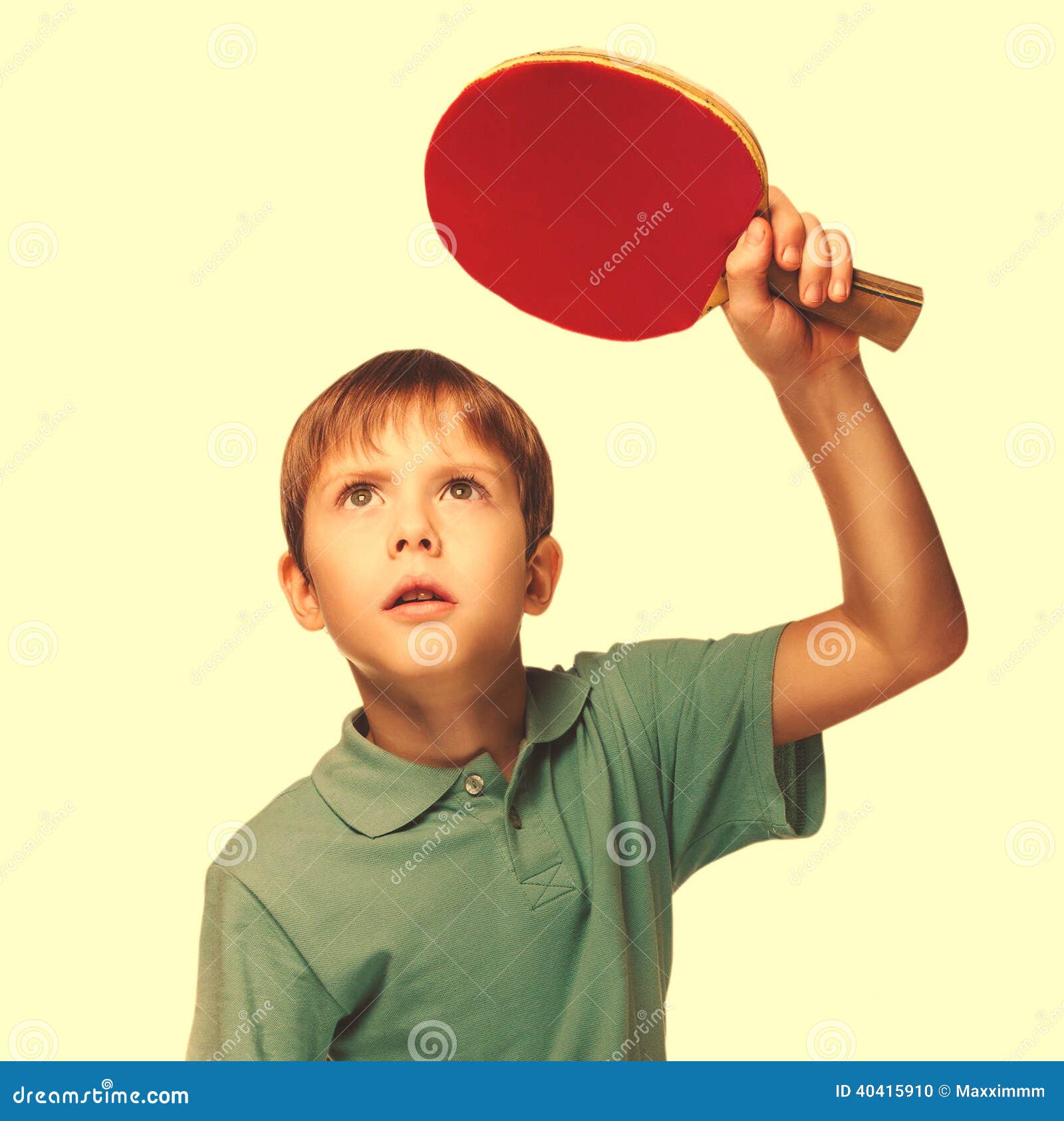 blond man boy playing table tennis forehand takes topspin isolat