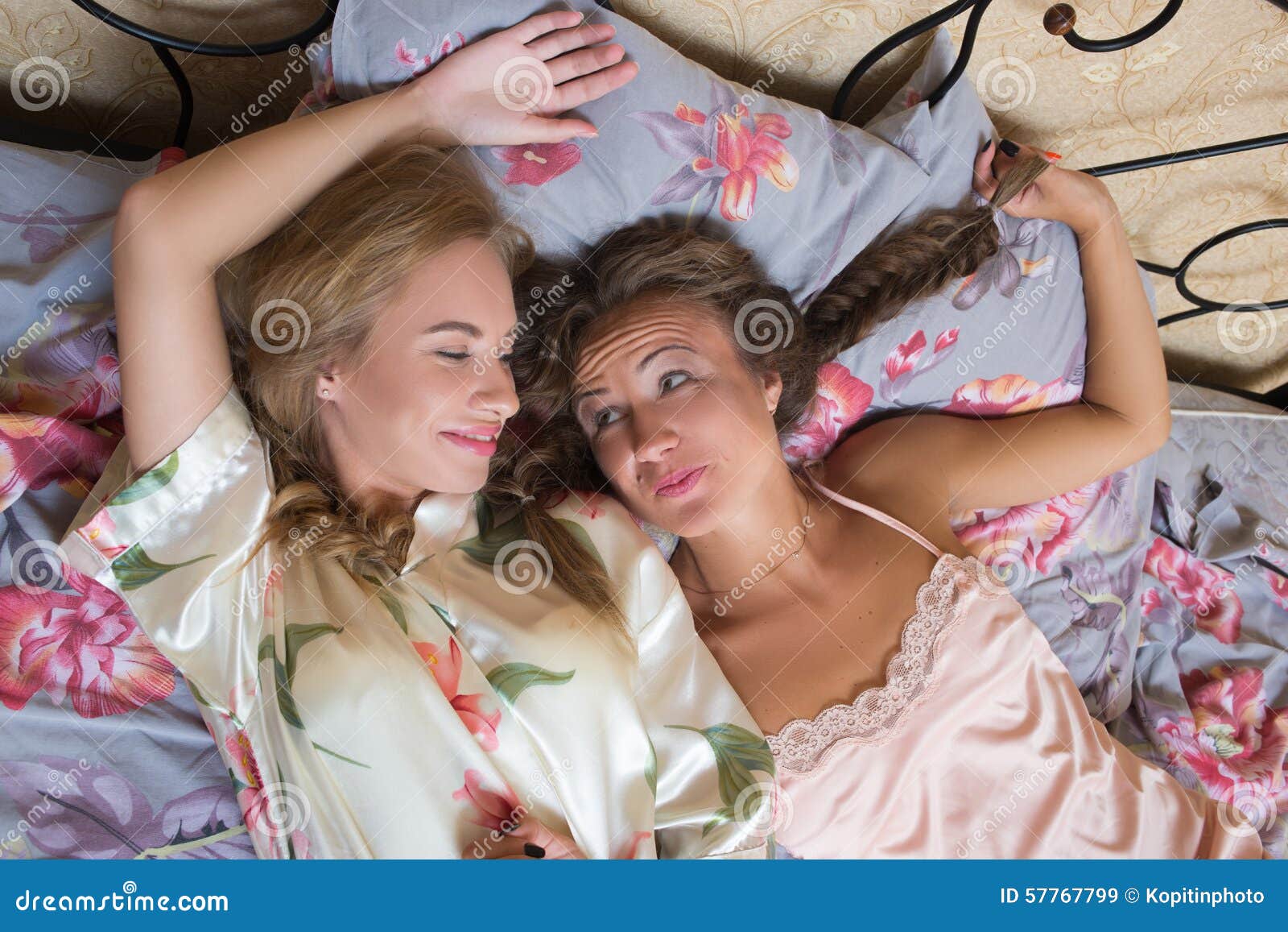 Blond Sisters Or Girl Friends Having Fun Stock Image