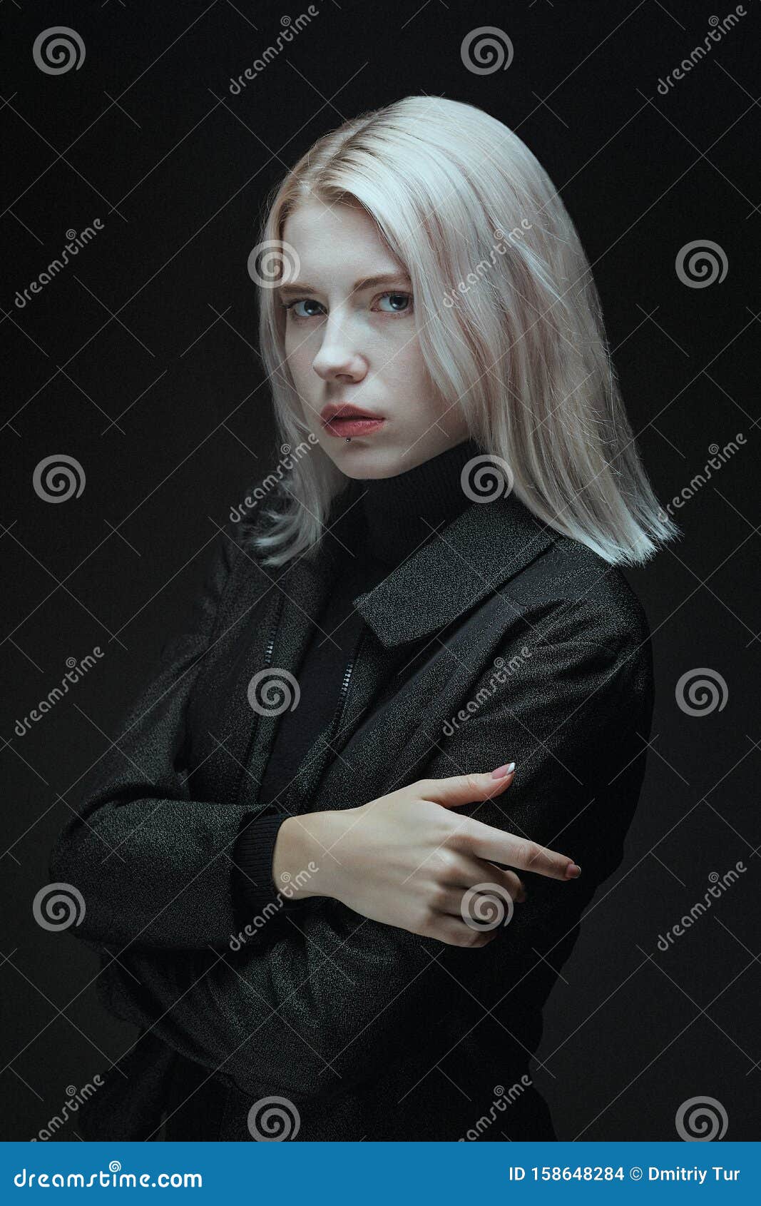 Blond Woman in Grey Jacket, Business Style. Stock Photo - Image of ...