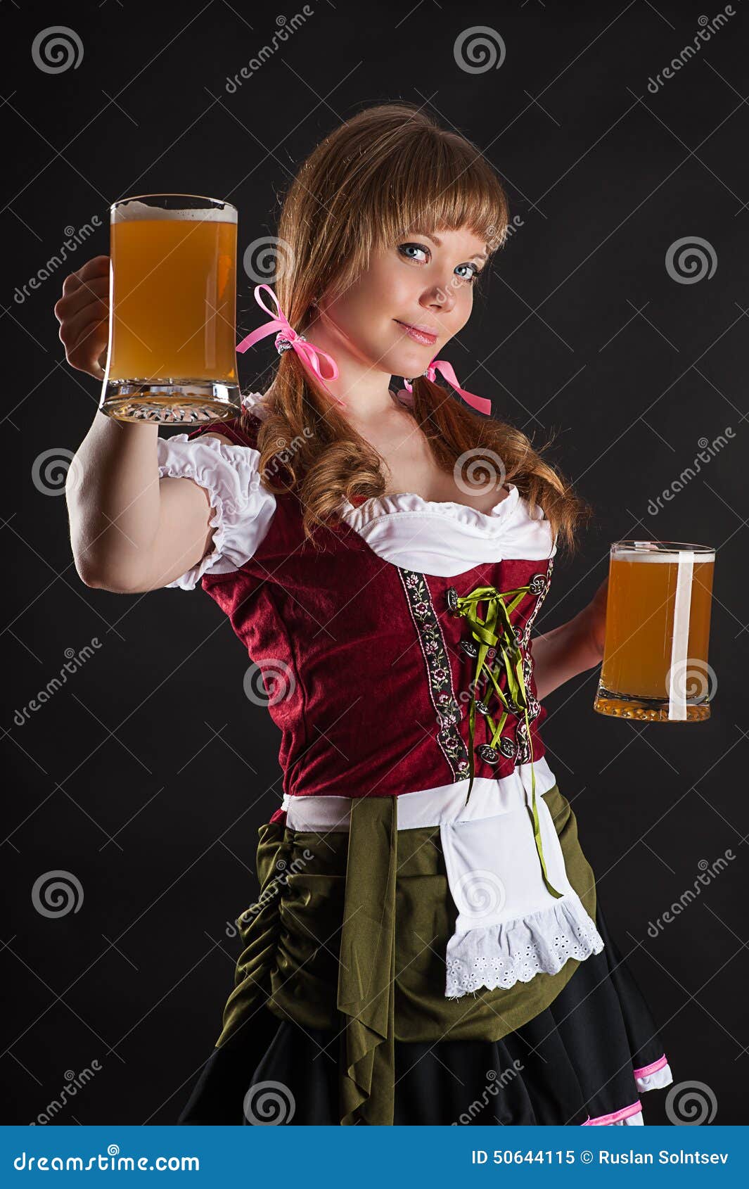 Blond Woman with Oktoberfest Beer in Hand Stock Image - Image of ...
