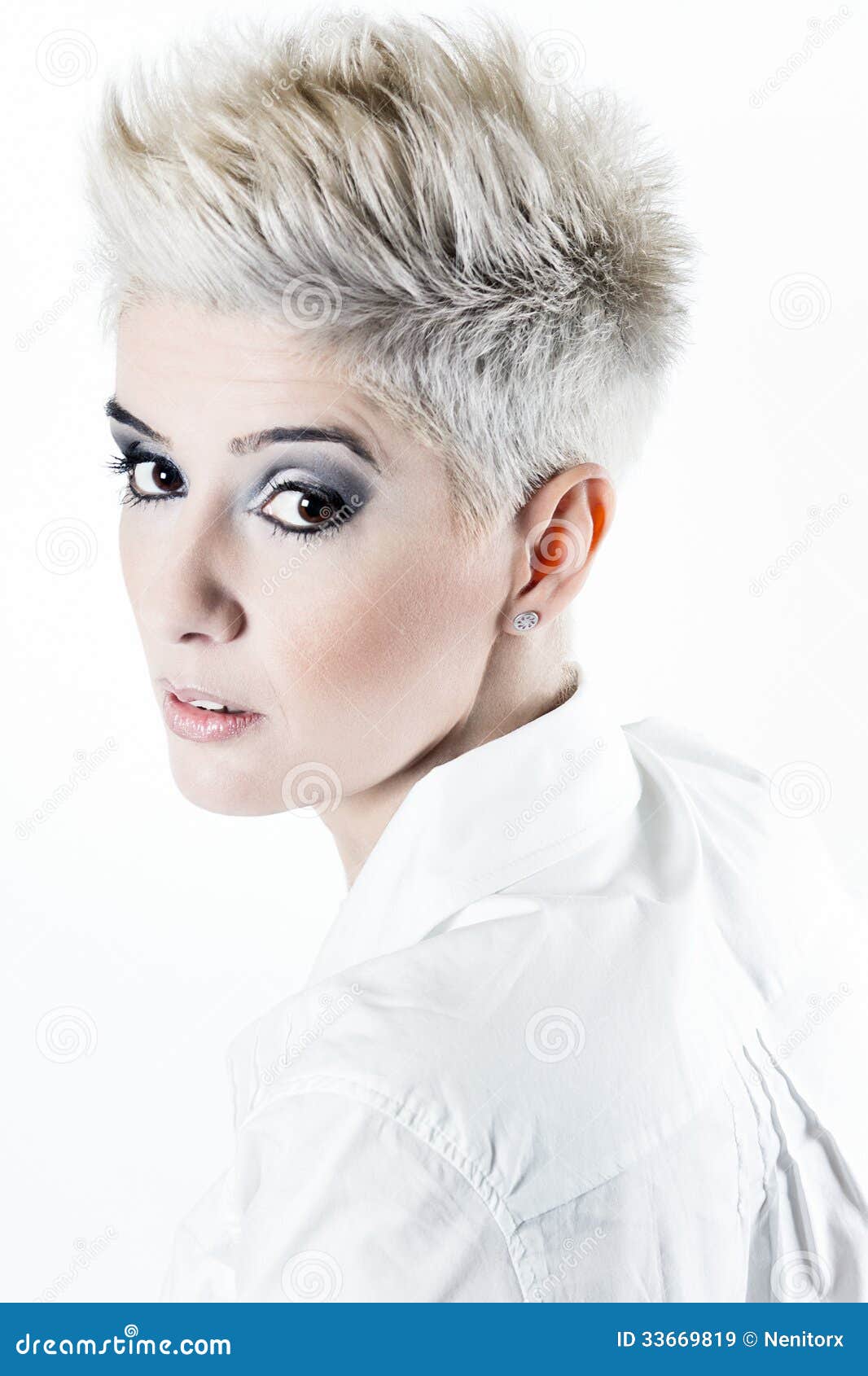 Short Hair With White