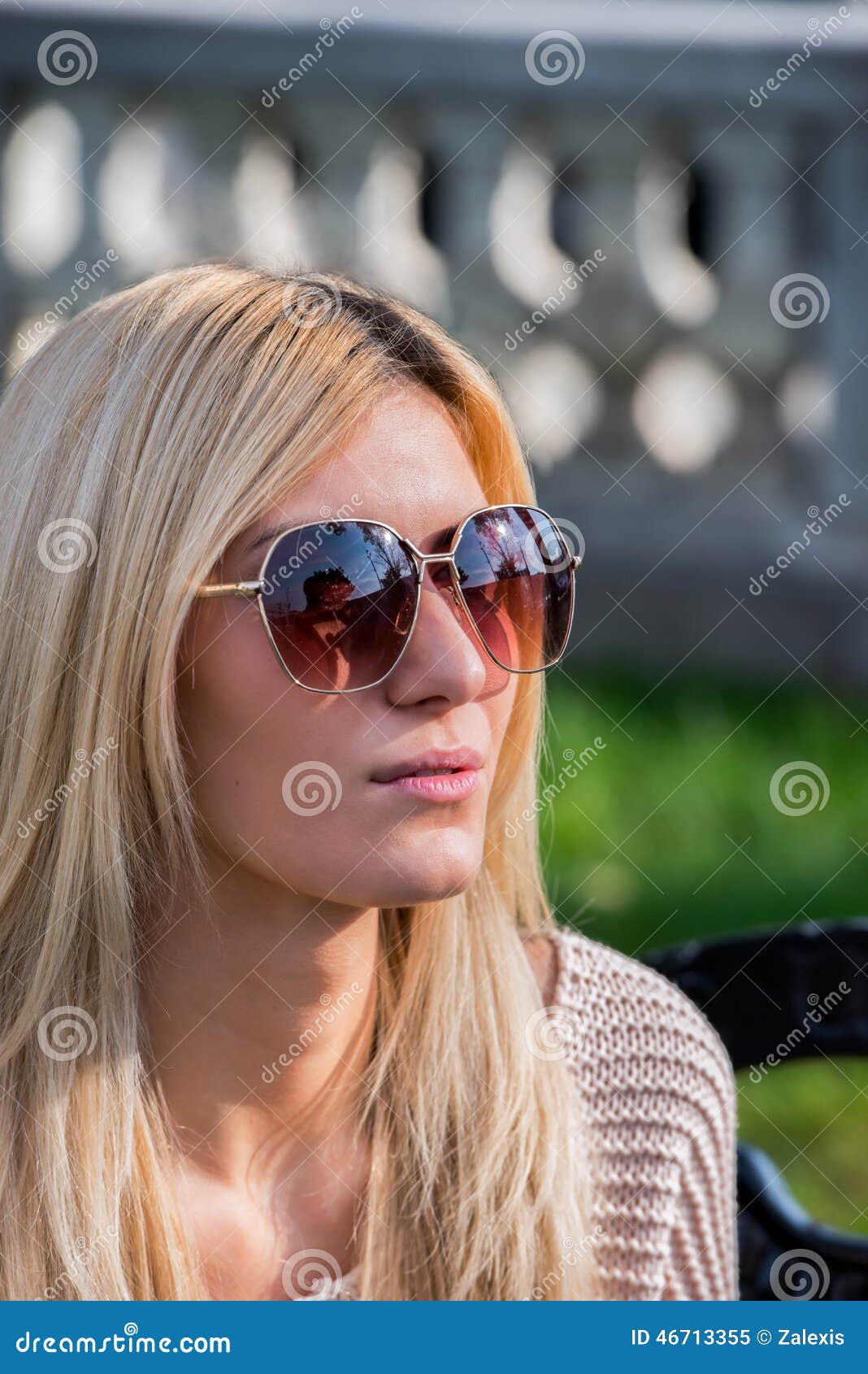 Blonde Attractive Woman Wearing Sunglasses Stock Image Image Of