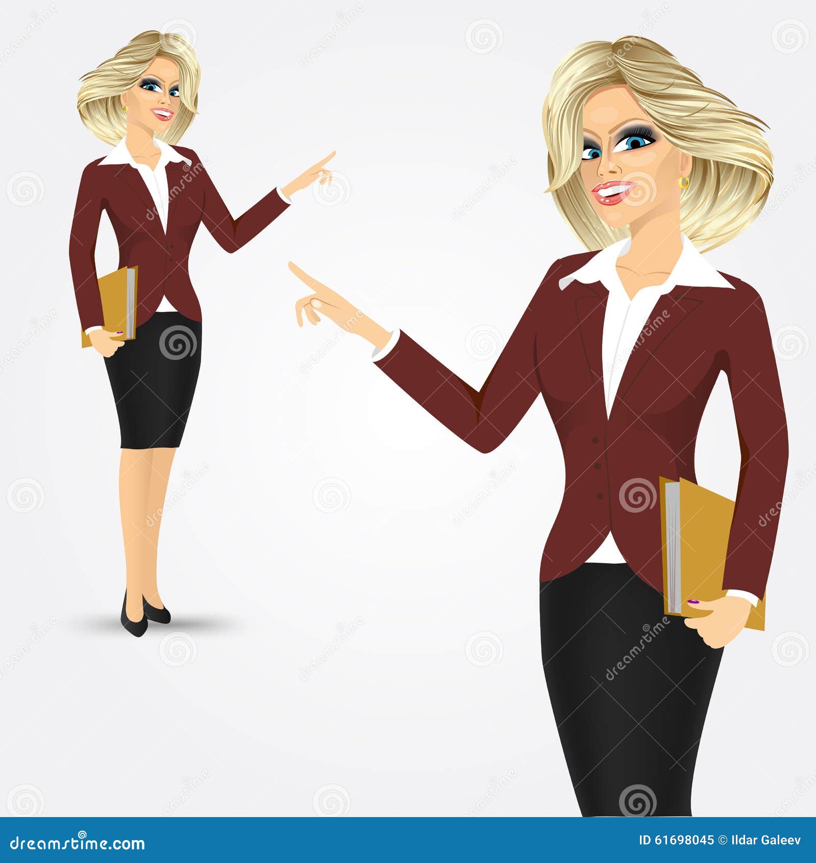 Blonde Businesswoman Pointing Stock Vector Illustration Of Book Businesswoman 61698045