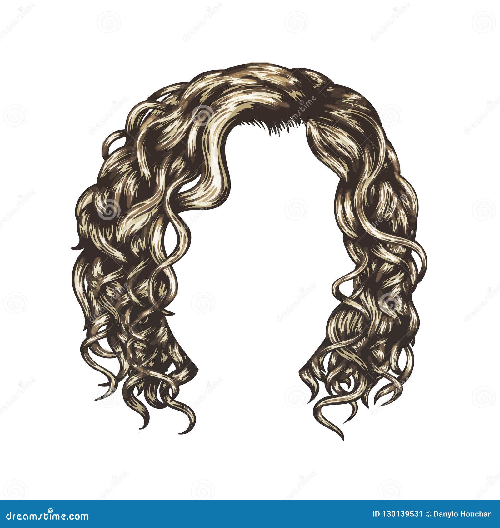 Blonde Curly Hairstyle Vector Isolated Eps10 Illustration Stock Vector Illustration Of Curls 