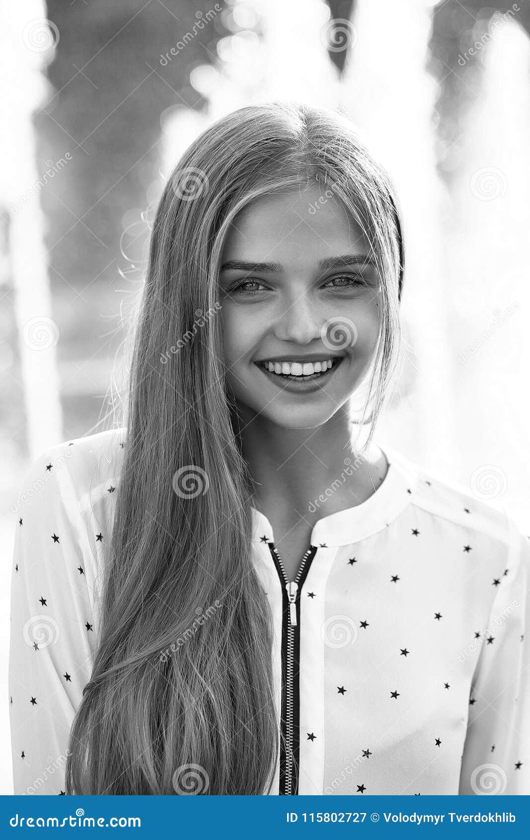 Blonde Cute Girl on Sunny Day Stock Photo - Image of white, cute